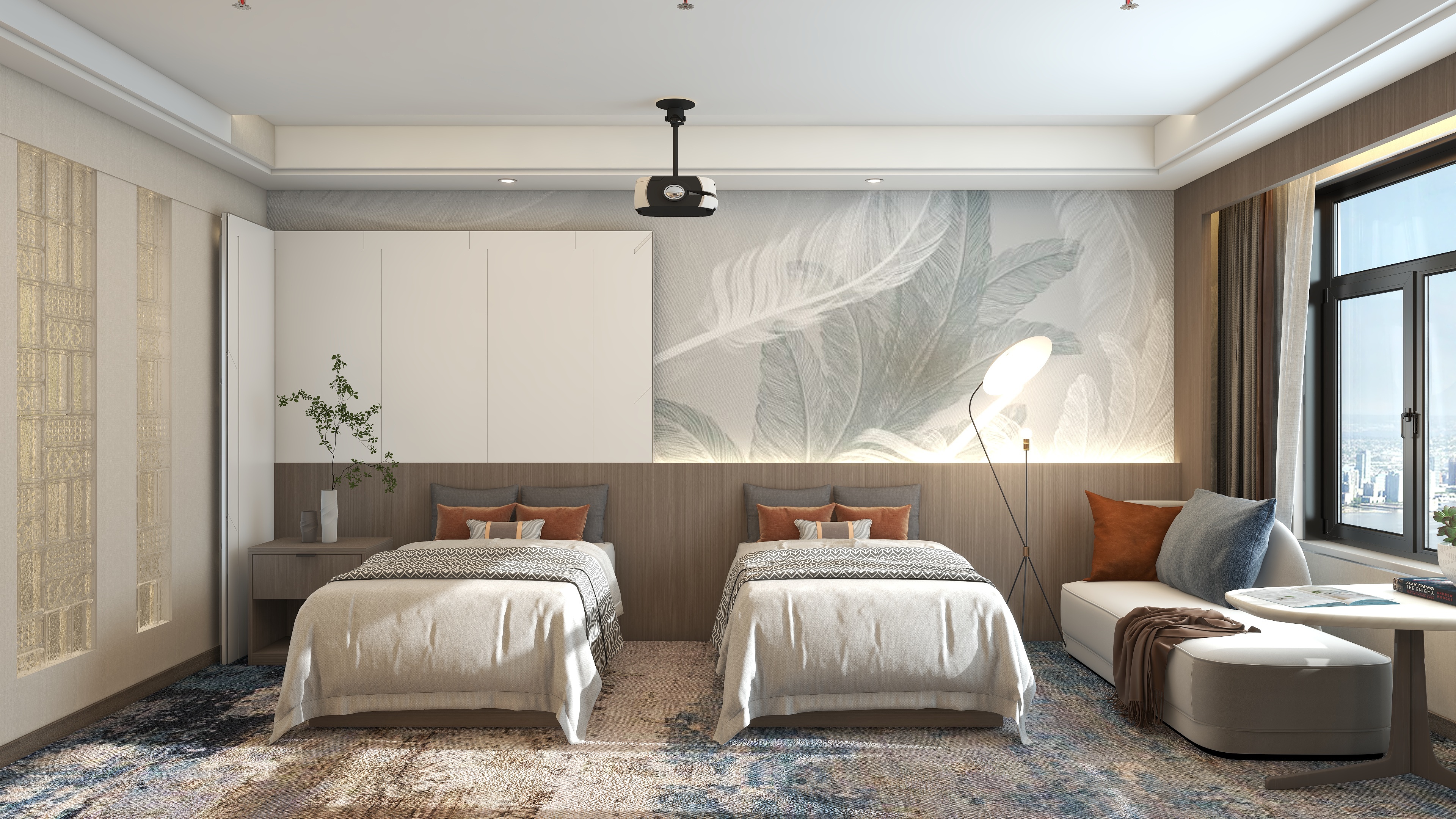 四月蚂蚁子弹飞-42m²现代轻奢酒店装修效果图