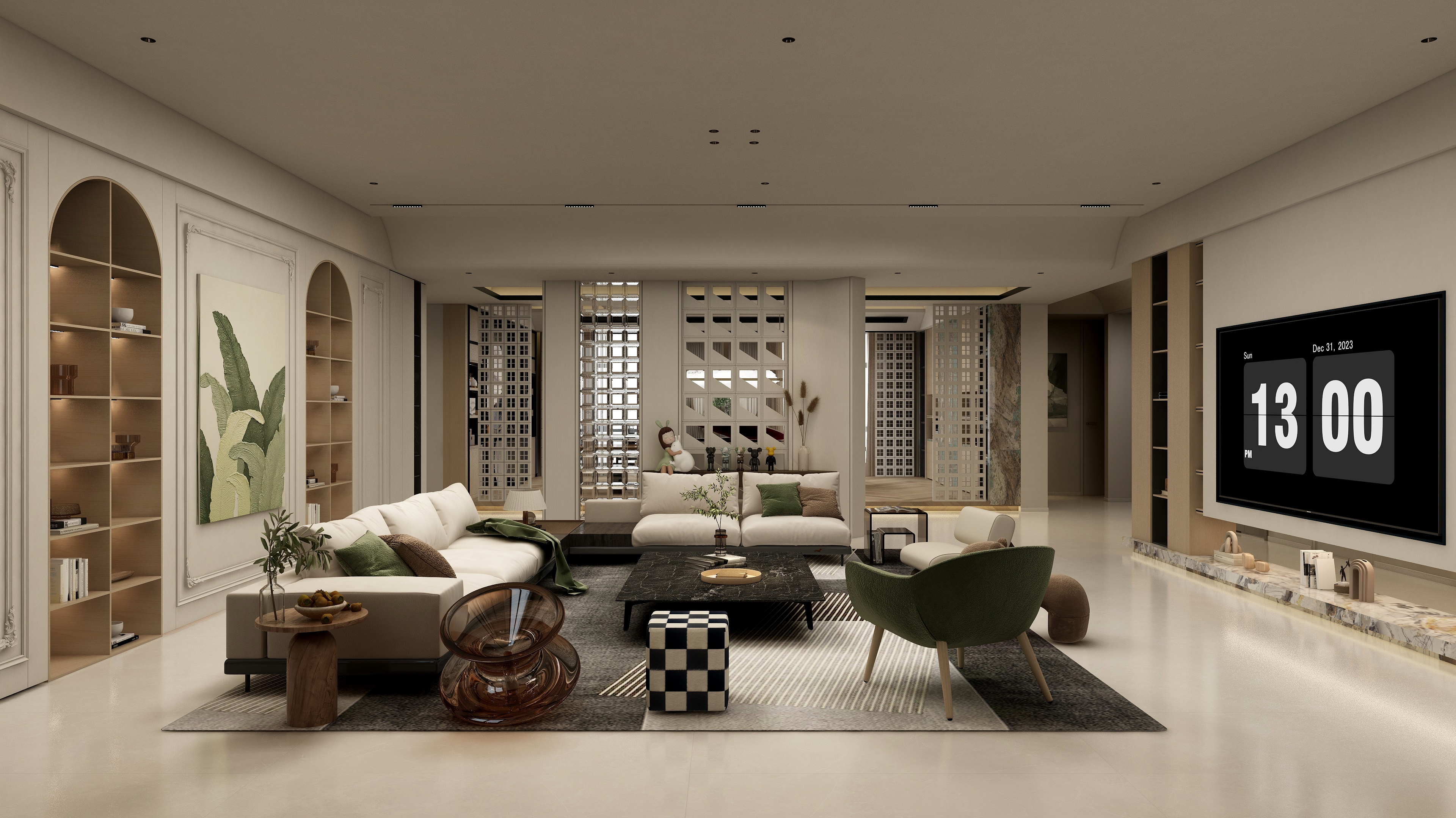 张煜强煜境设计-505平米奶油简约大平层装修效果图