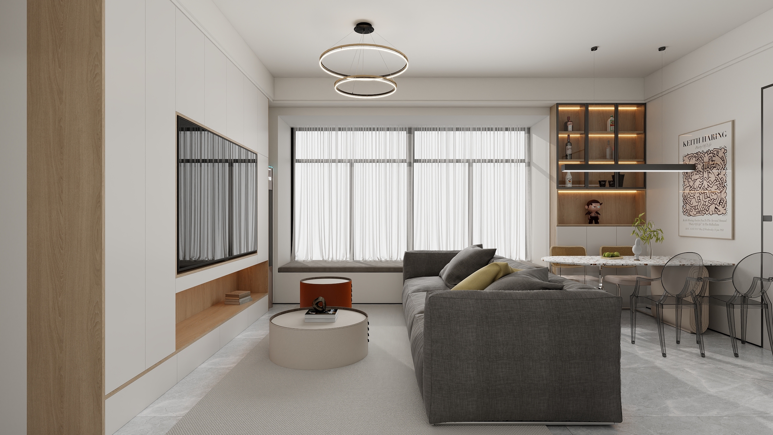 JW空间设计-｛潮州｝现代三居室-100㎡-装修设计方案