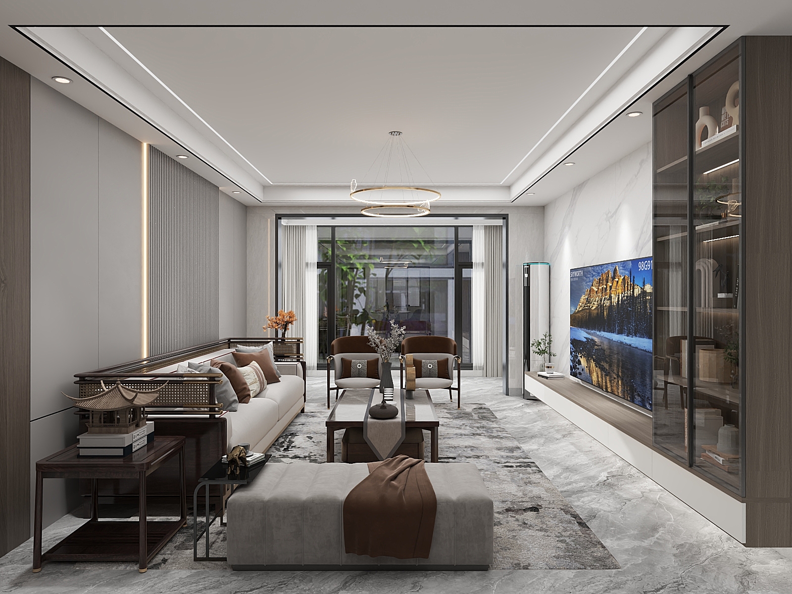 湛智华-新中式121平3房装修效果图