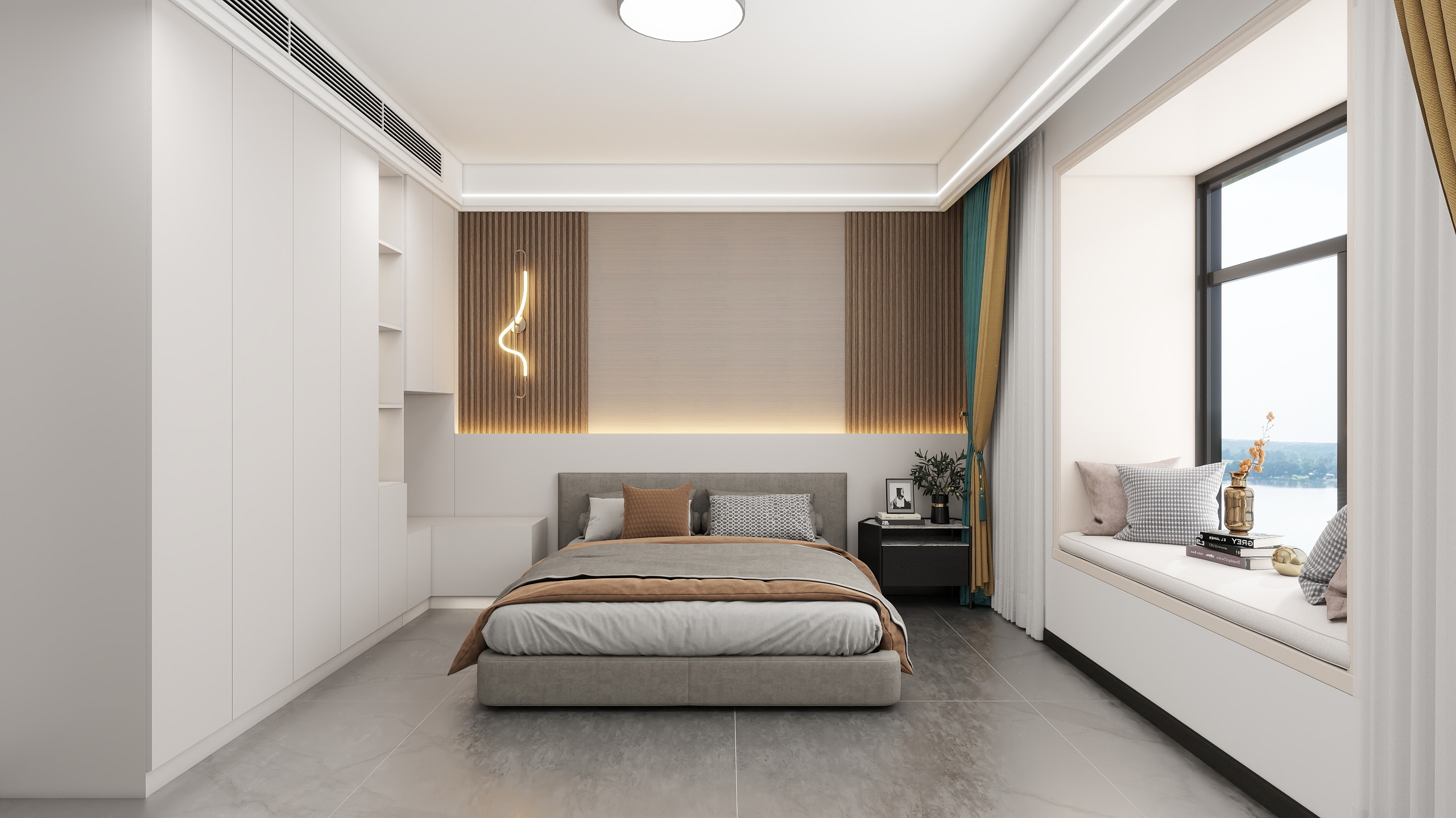 森琳装饰-卧室床头背影墙-装修设计方案