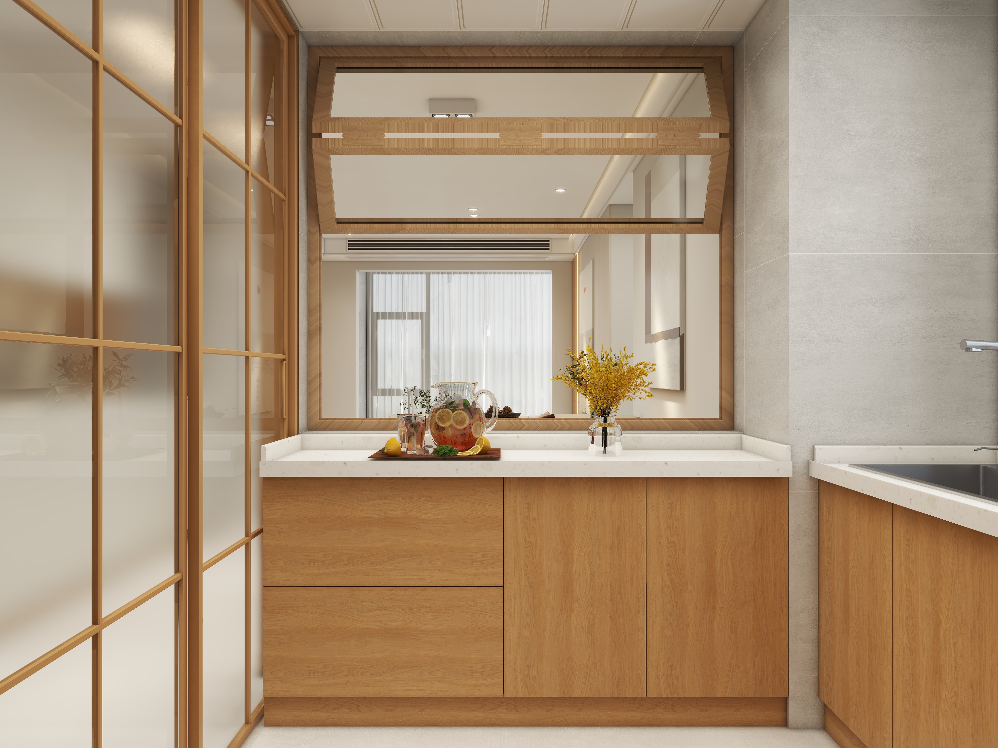 壹诺设计工作室-92㎡3室-现代简约 装修效果图