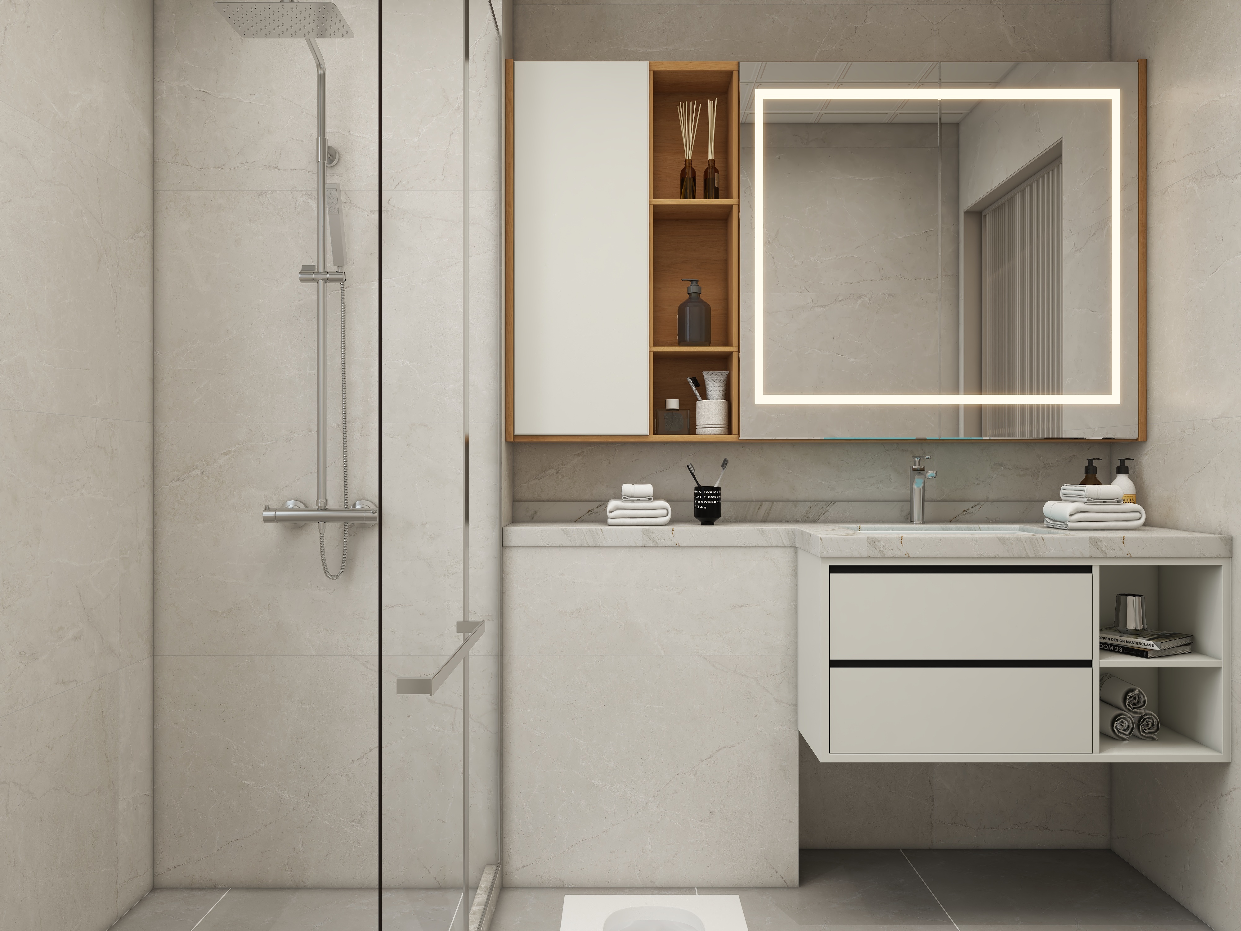 壹诺设计工作室-92㎡3室-现代简约 装修效果图