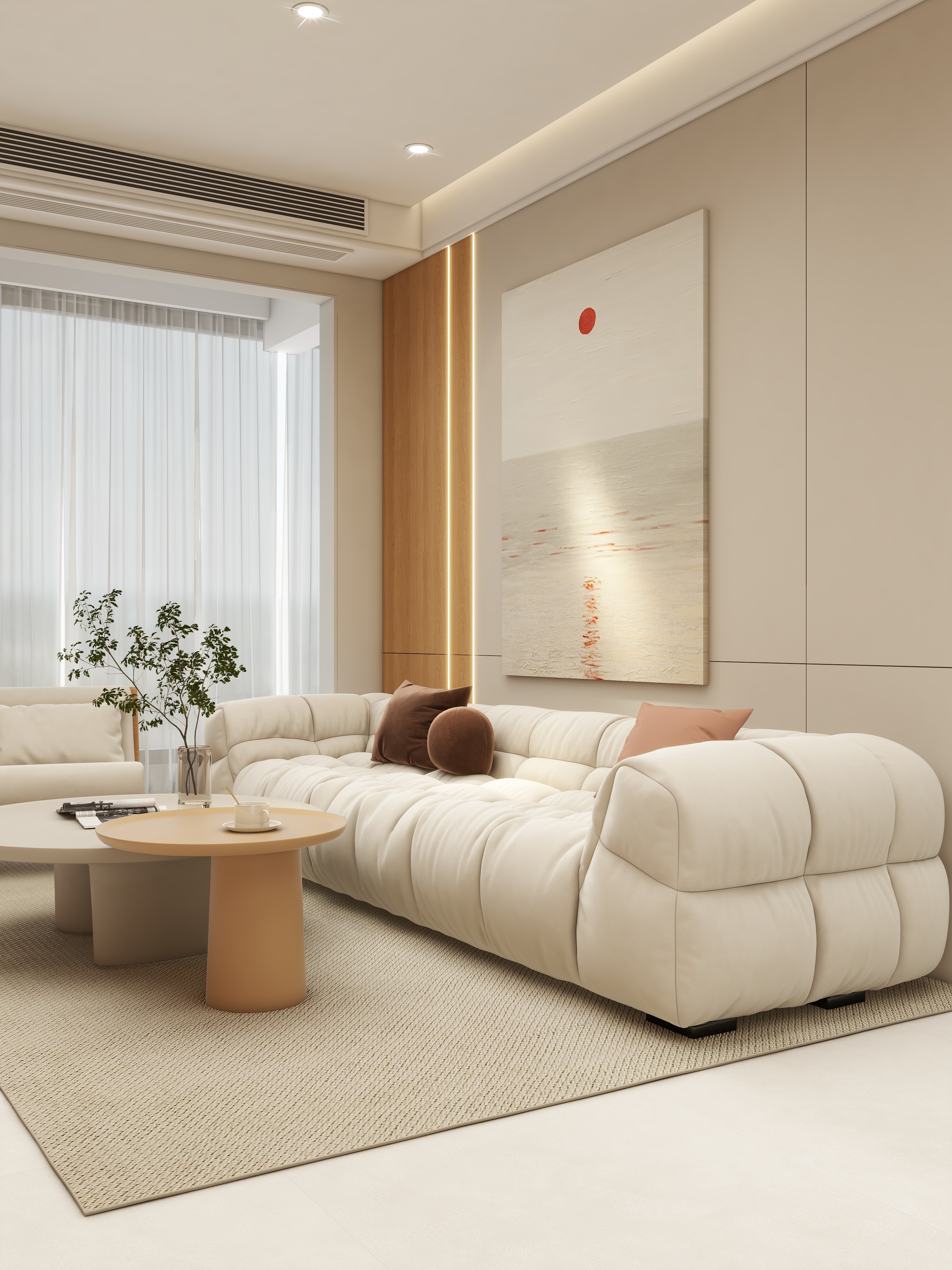 壹诺设计工作室-114㎡3室-原木风装修效果图