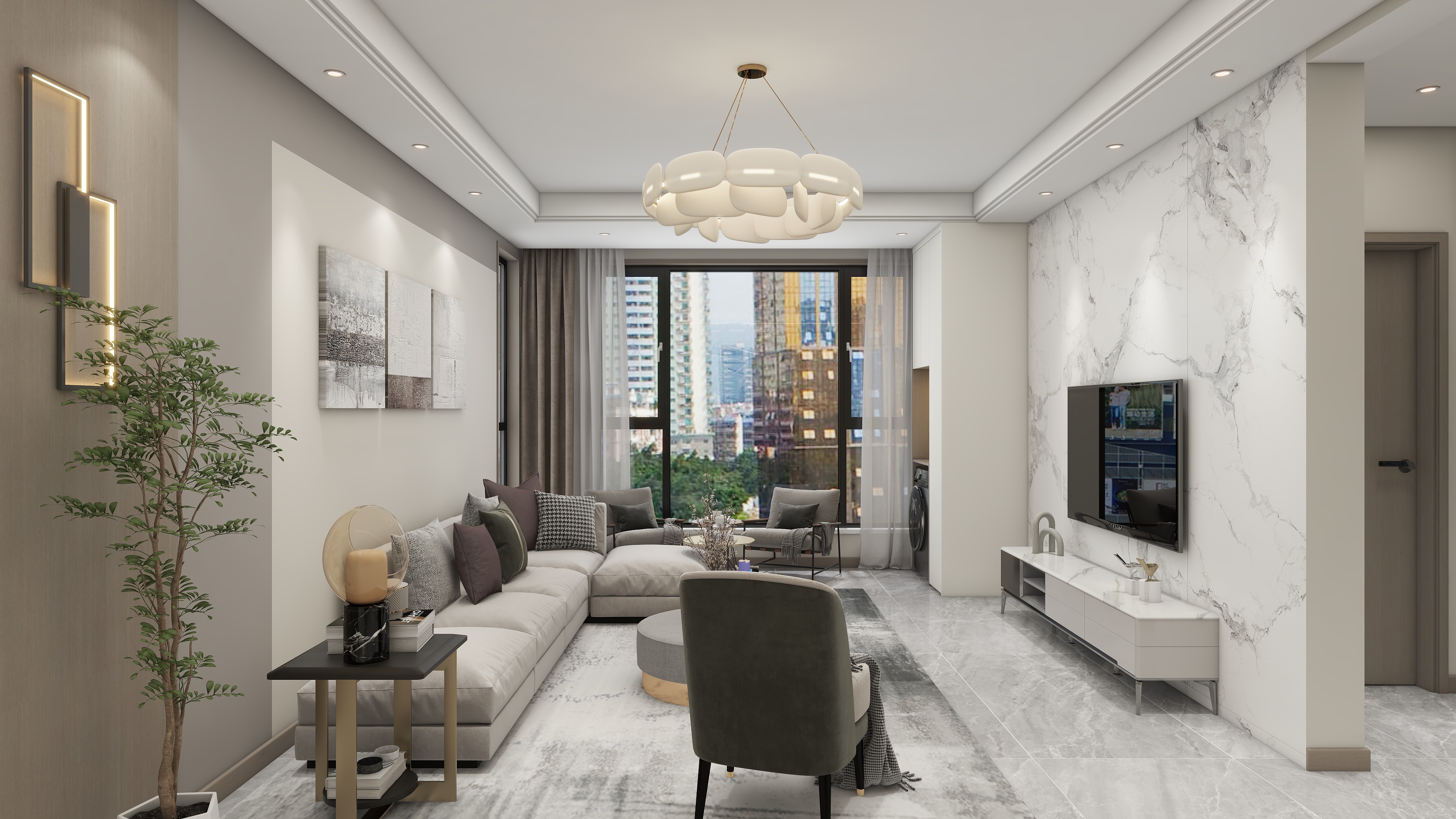 环宇0315-105㎡3室装修效果图