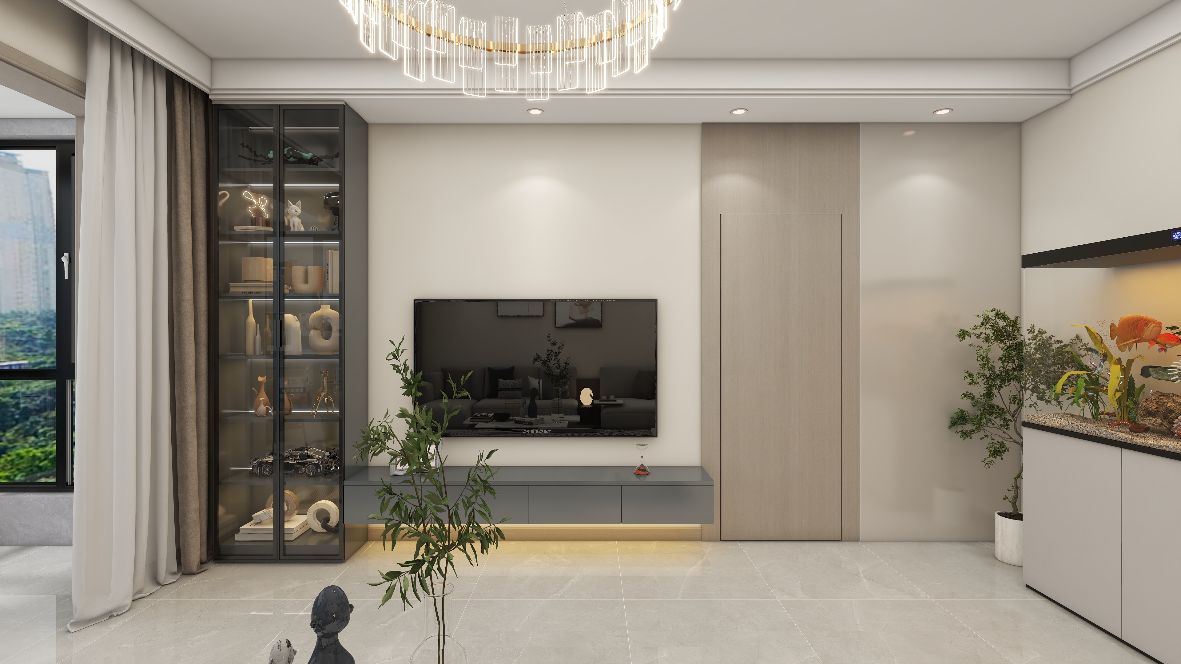 环宇0315-御馨花城112㎡2室装修效果图