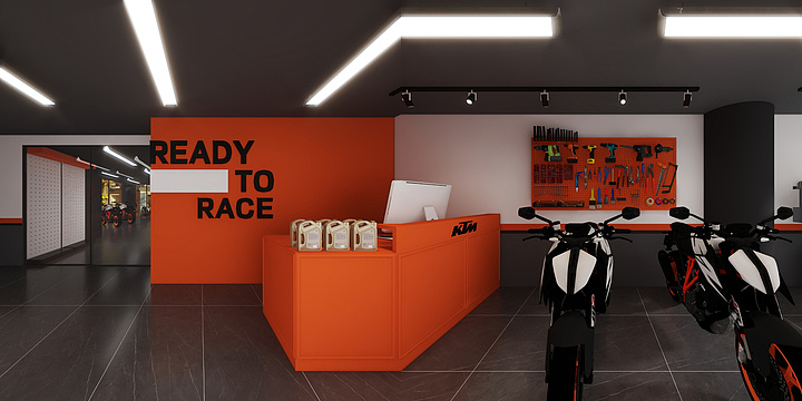 时蓝设计丶SLdesign-KTM摩托车店-SHILANDESIGN-18139602588-装修设计方案