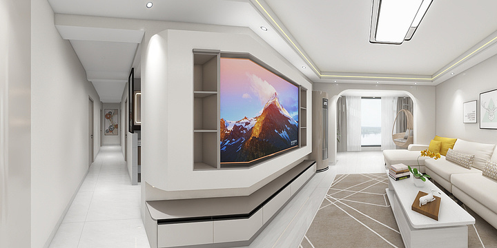 钟鹏-海程名居3栋1604黄哥全景效果图-装修设计方案