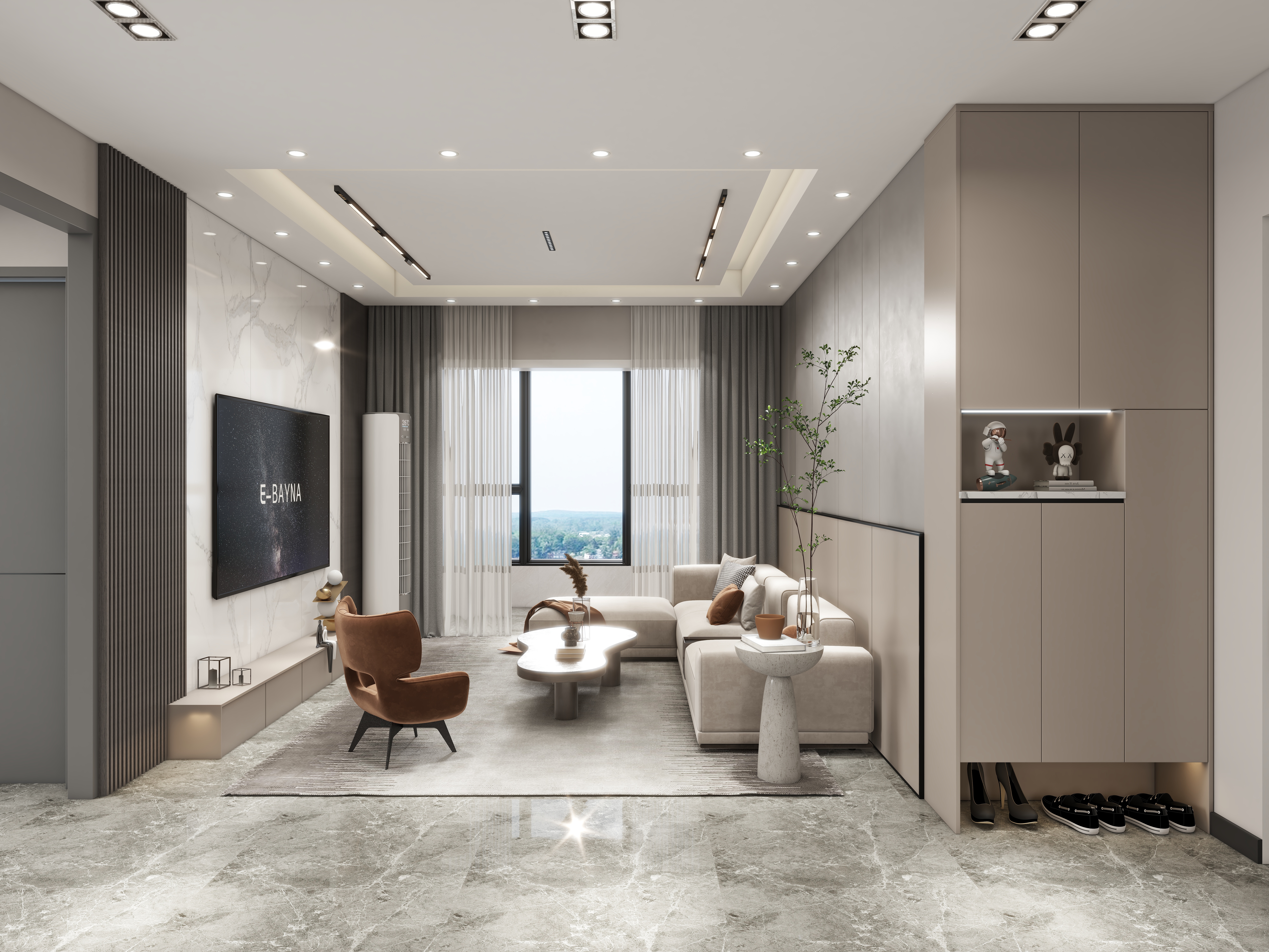 艺雅丽-107平现代简约装修效果图