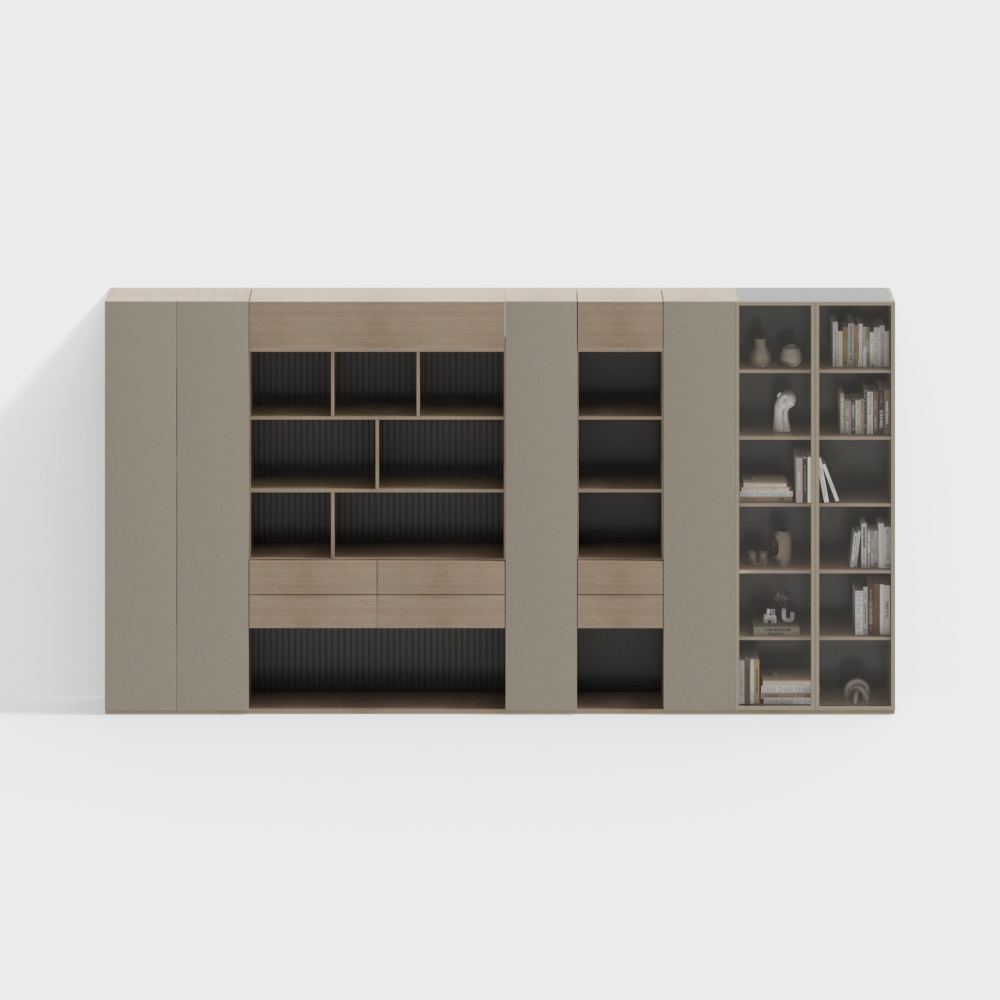 现代书房书柜3D模型