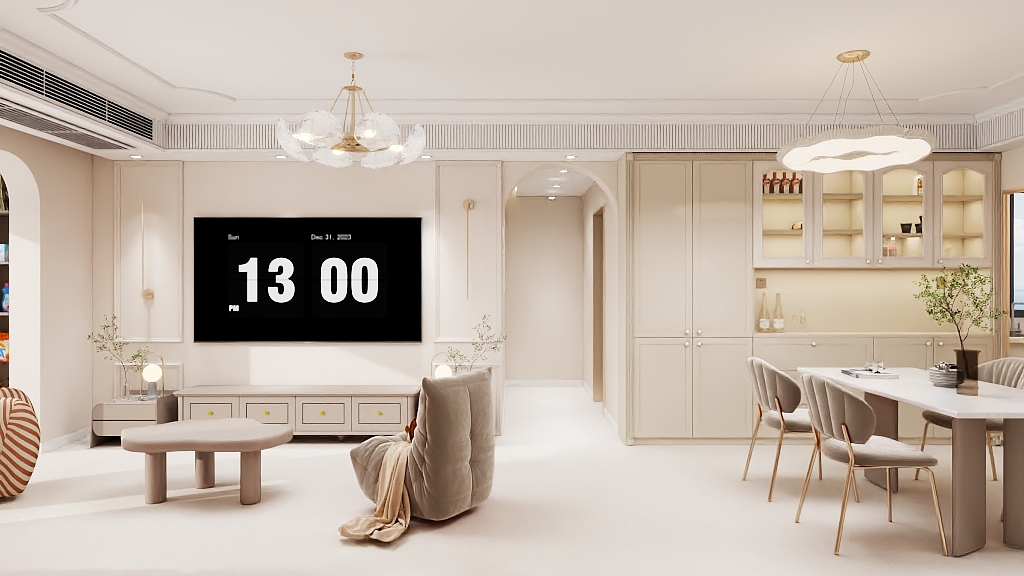 设计师蒙赚赚-汉悦府6栋04户型【法式+奶油混搭风格、实景可落地】-装修设计方案