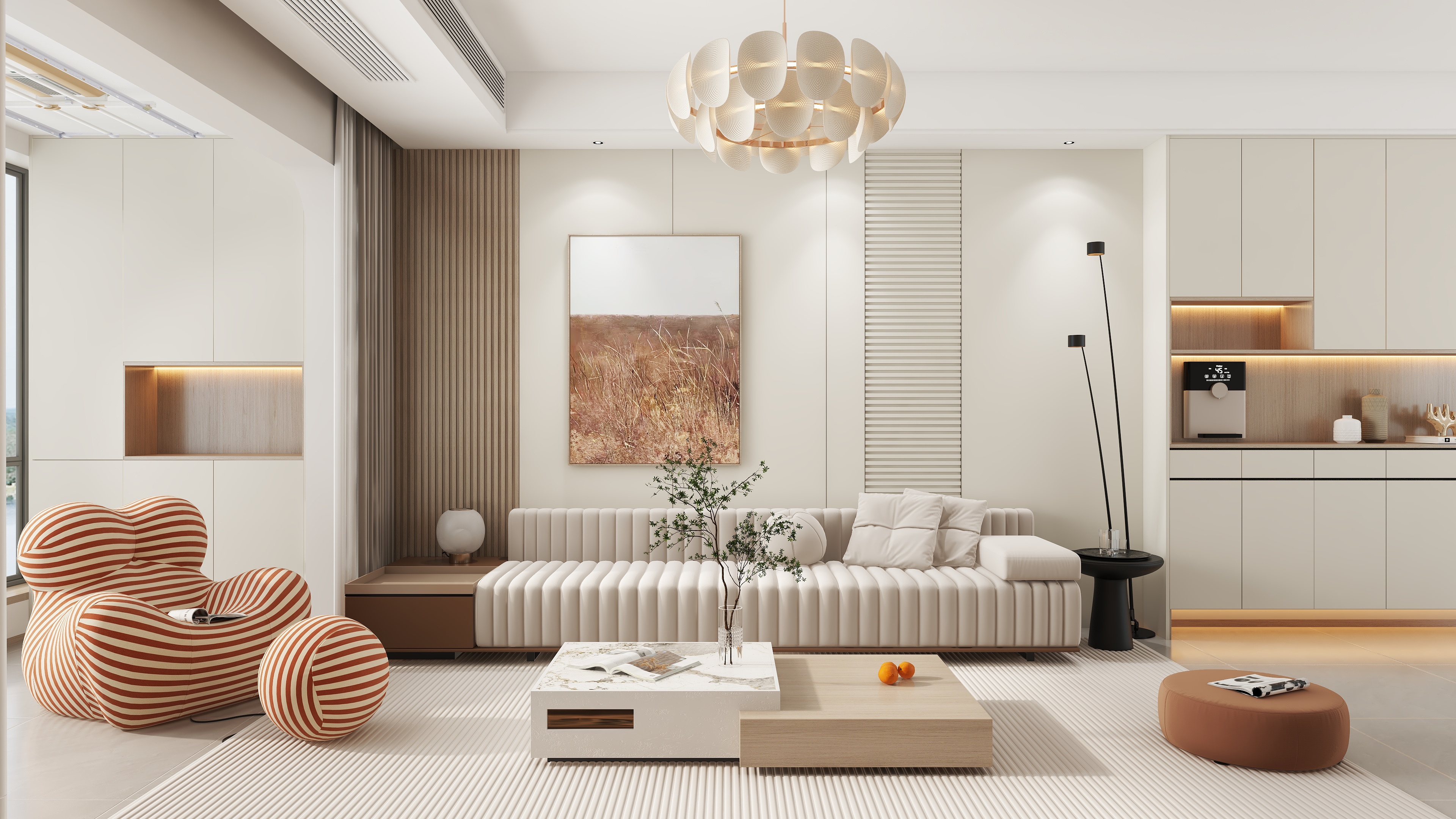 设计师赵响-《恒大首府》现代原木风格128平方3室2厅2卫-装修设计方案