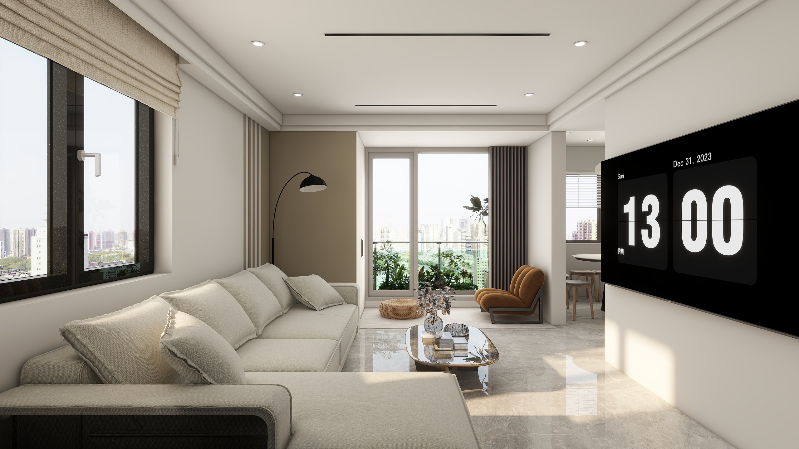 白白加一呀-安置100平3室2厅现代简约风-装修设计方案