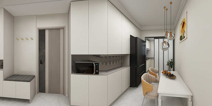 青海雅阁装饰-和泰居小区73㎡2室-装修设计方案