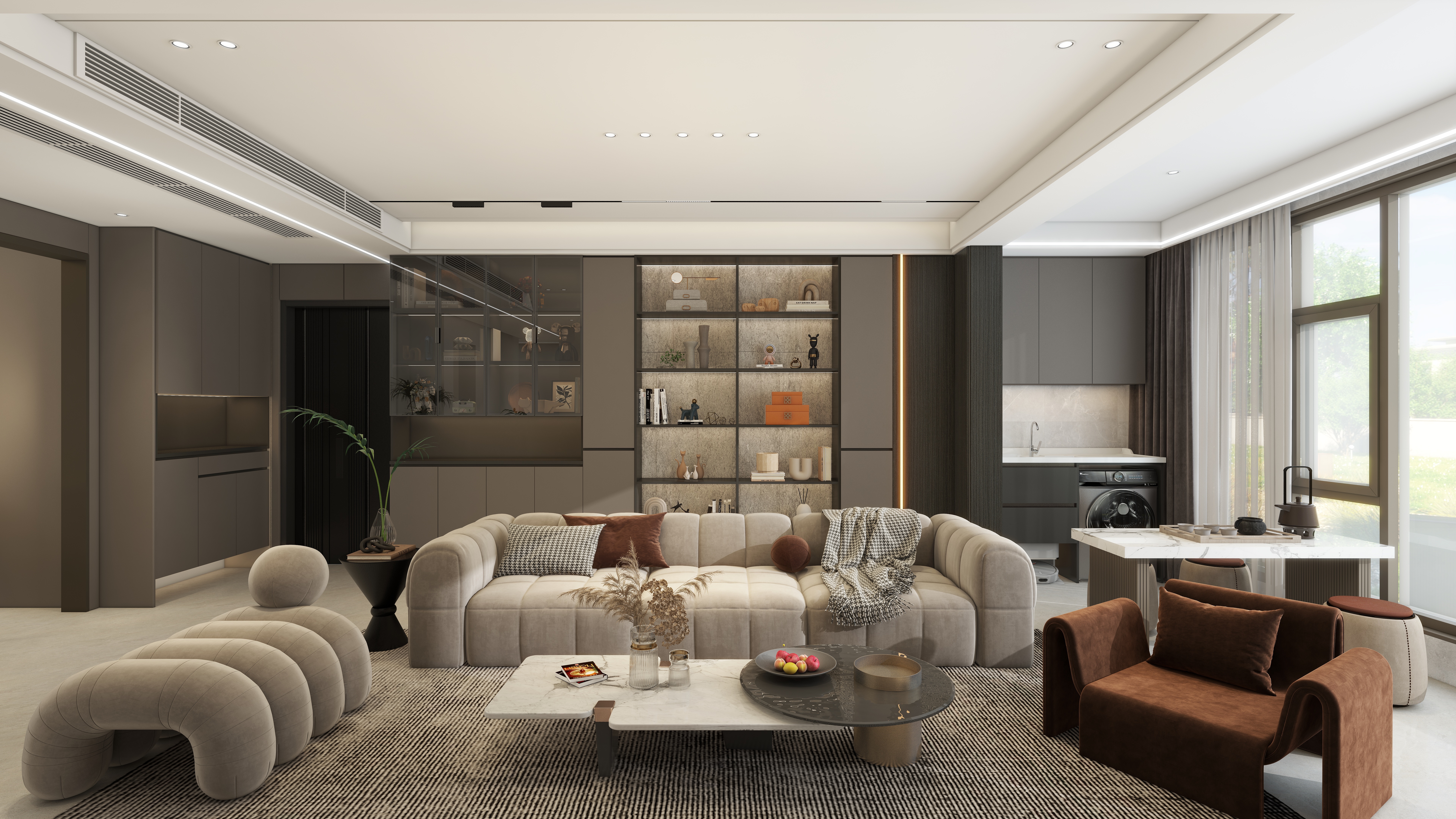 晓明设计工作室.-建发和玺l意式轻奢风装修效果图