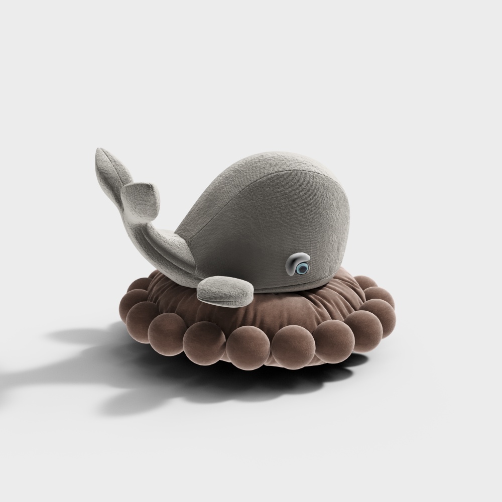 海豚毛绒玩具3D模型