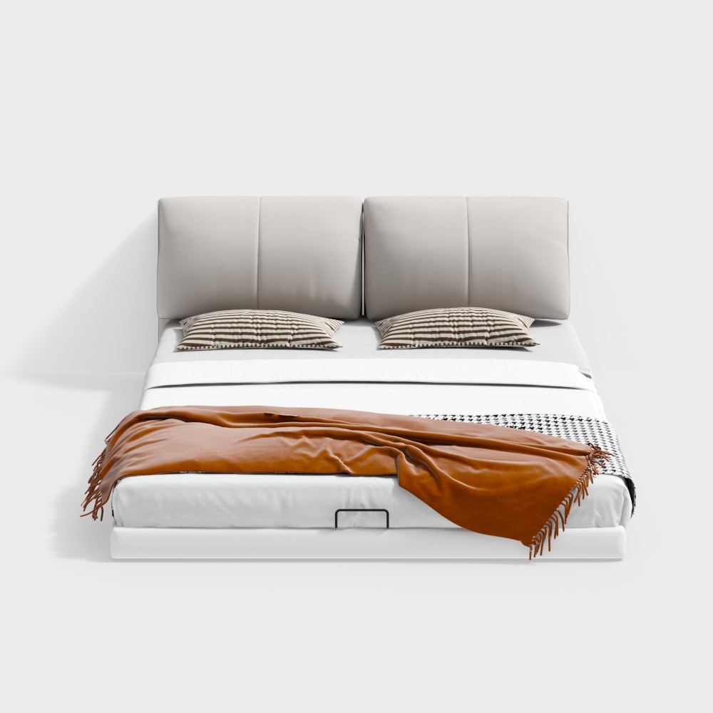 现代极简悬浮双人床3D模型