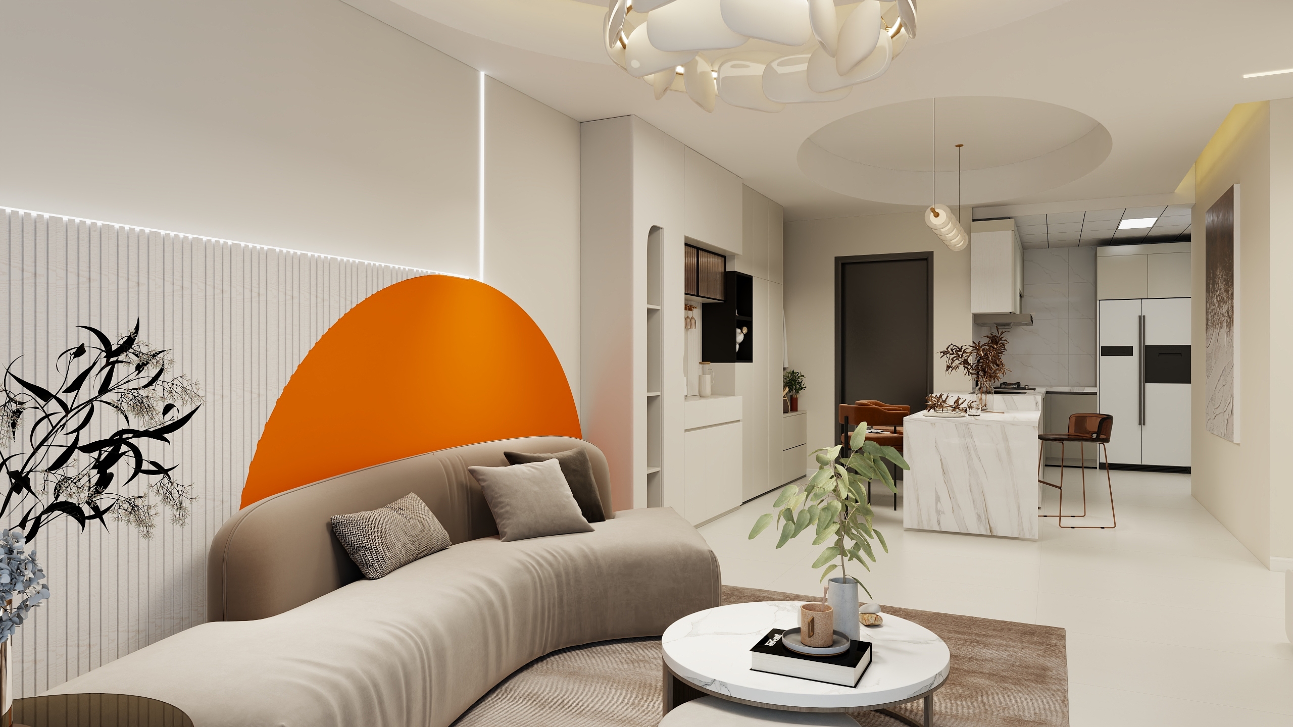 一叶叶子-奶油90㎡3室-装修设计方案