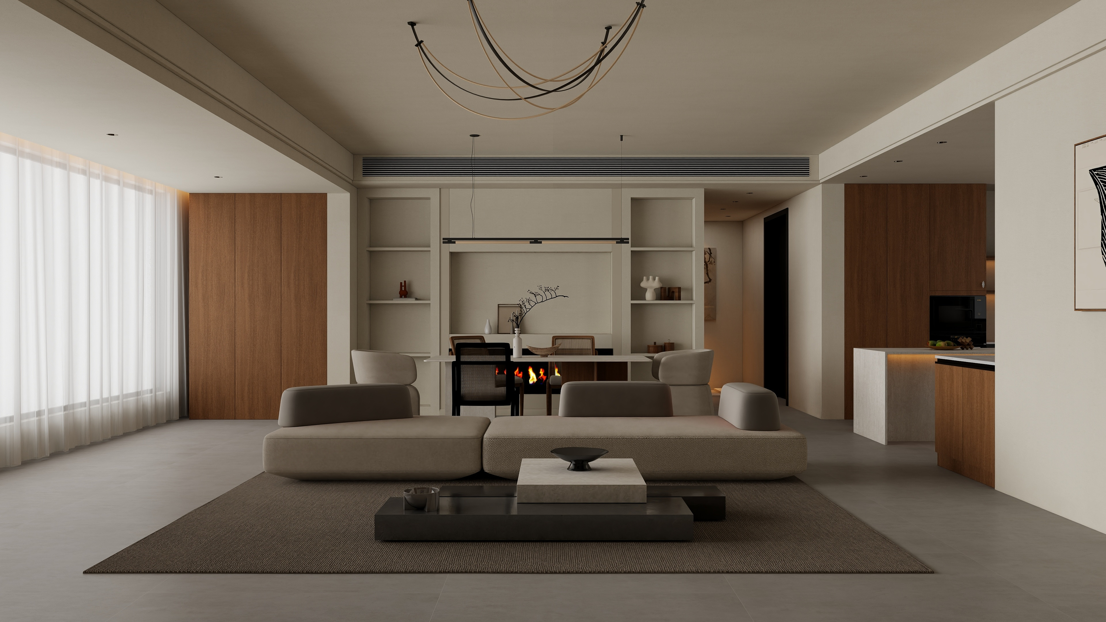 设计师丨罗江-上林悦  中古侘寂风 146㎡-装修设计方案