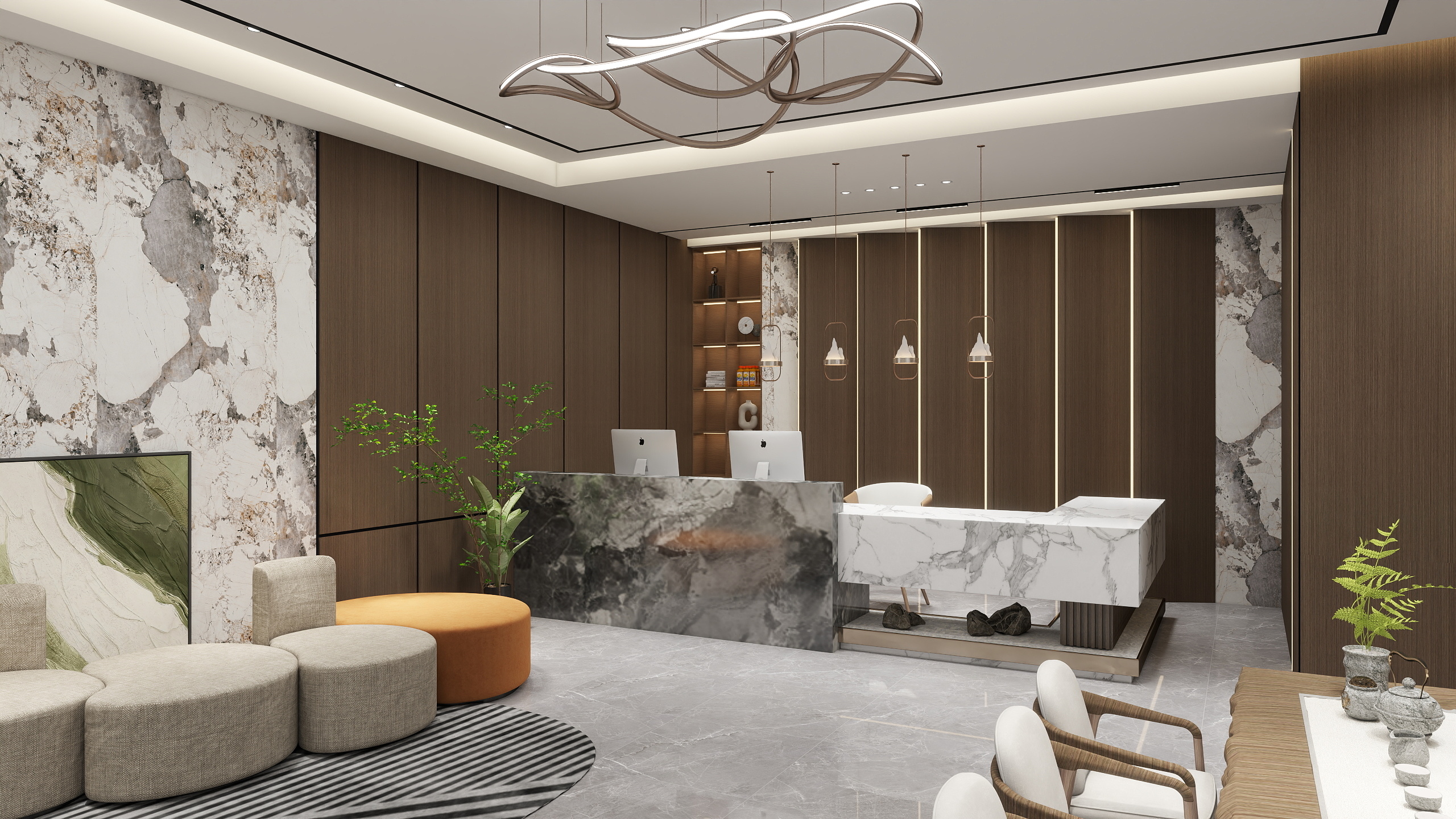 LW室内设计-UU酒店大厅-装修设计方案