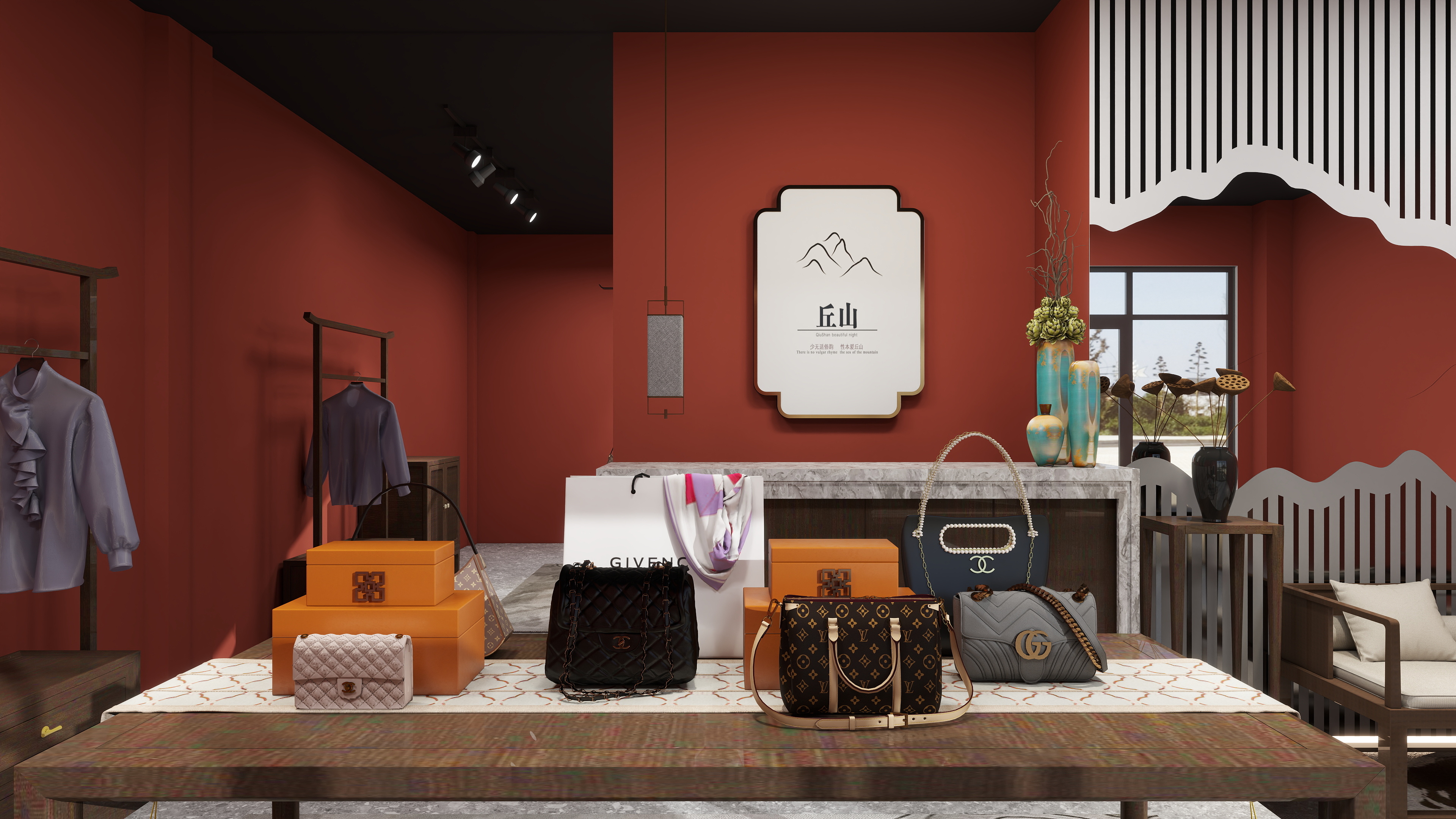 星河设计Carter-国风服装店铺35㎡-装修设计方案