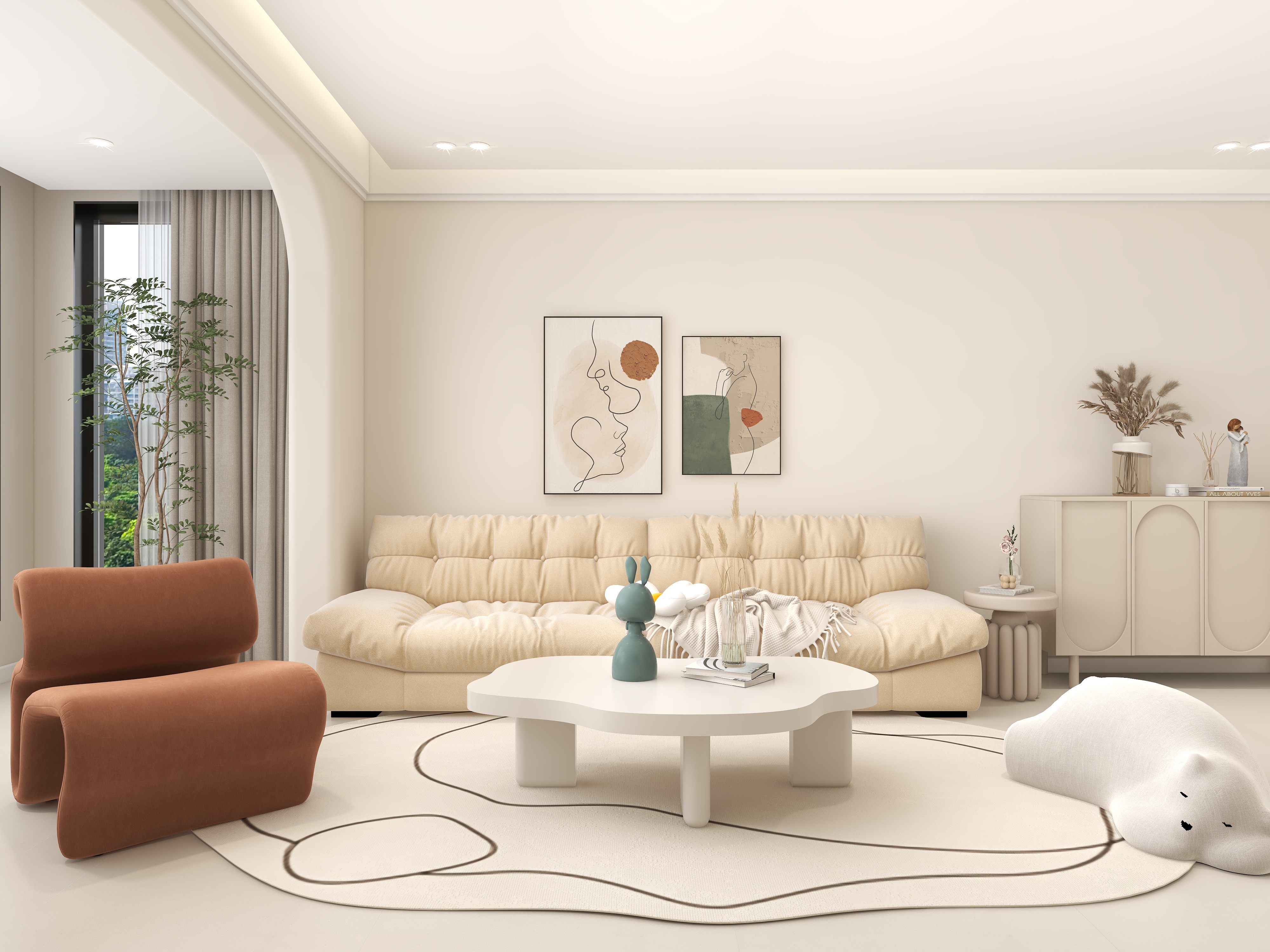 全案设计-海波-奶油风小户型，好看又实用-副本-装修设计方案