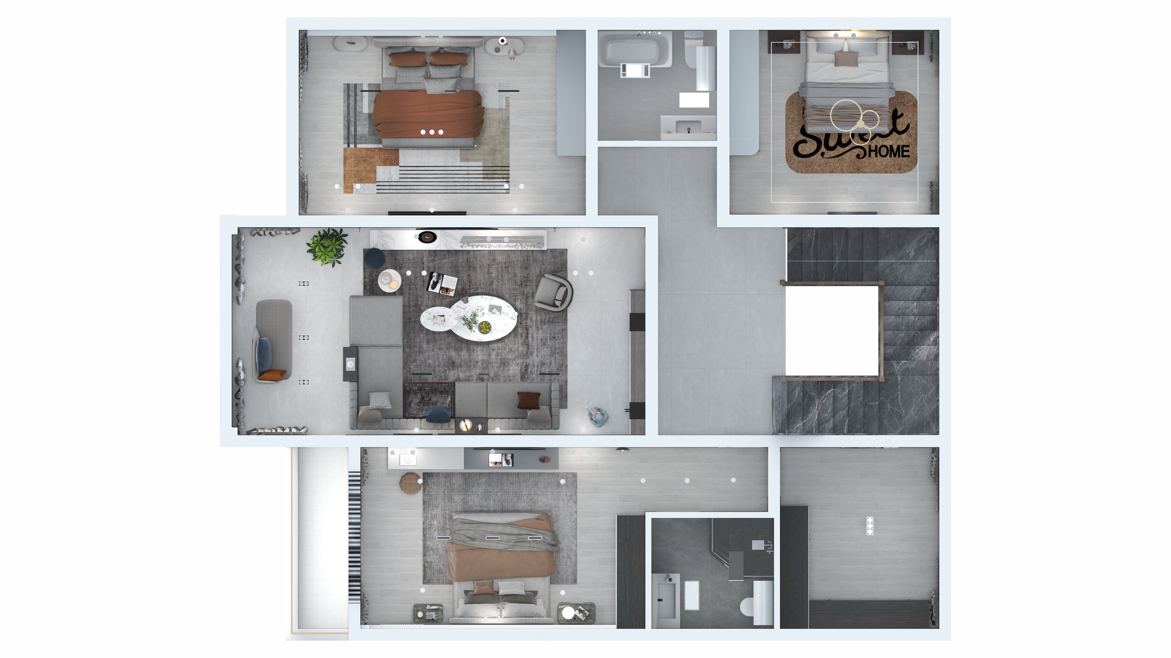一六六八设计事务所-港下秦总别墅3D效果图-装修设计方案