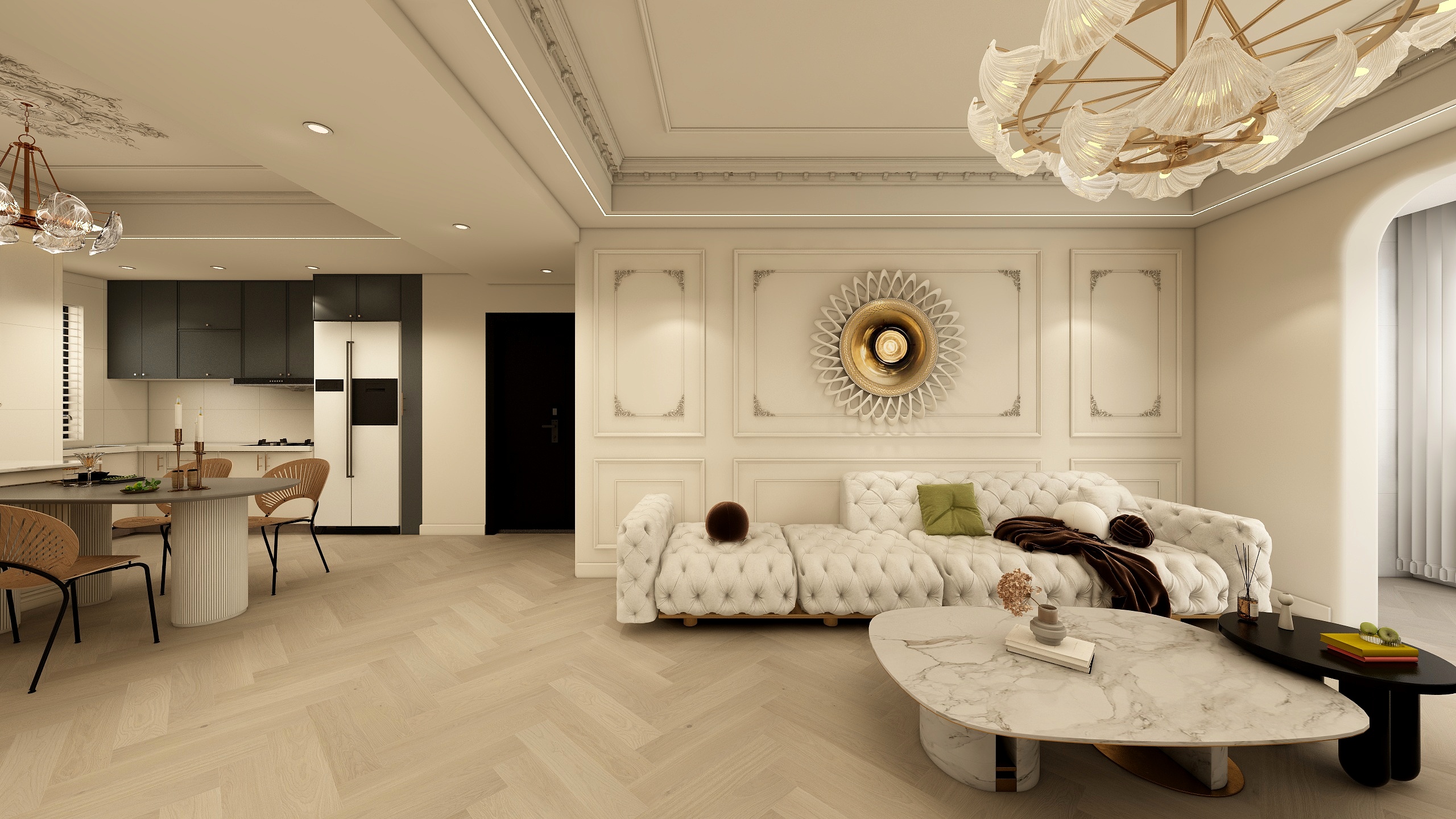 灵宝佳美嘉垂感大师-胡桃里混搭109㎡3室-装修设计方案