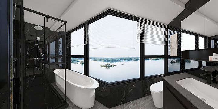 赣州华唯法恩莎-中航云府22栋907卫生间全景效果图-刘欣-装修设计方案