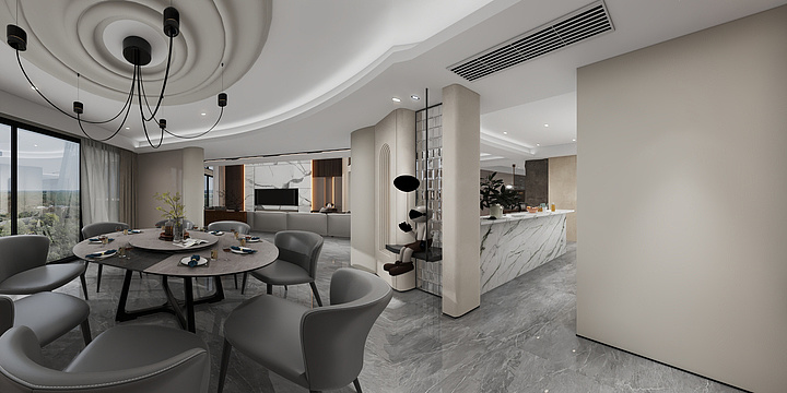 1910GJU设计工作室-金江明珠龙腾阁效果图-装修设计方案