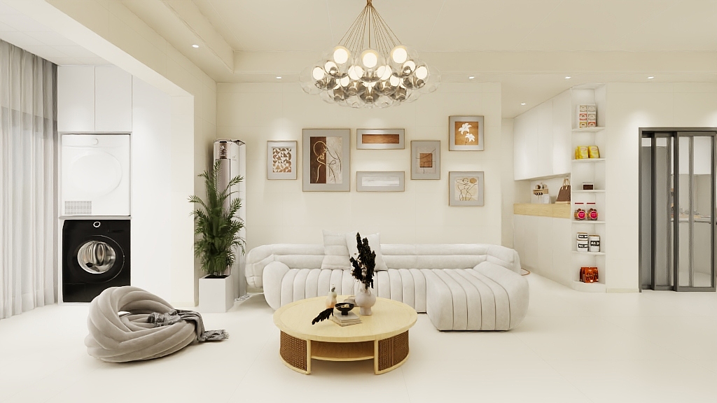 设计师霉霉-漉江蓝湾-3改入户确定颜色原木温馨-装修设计方案