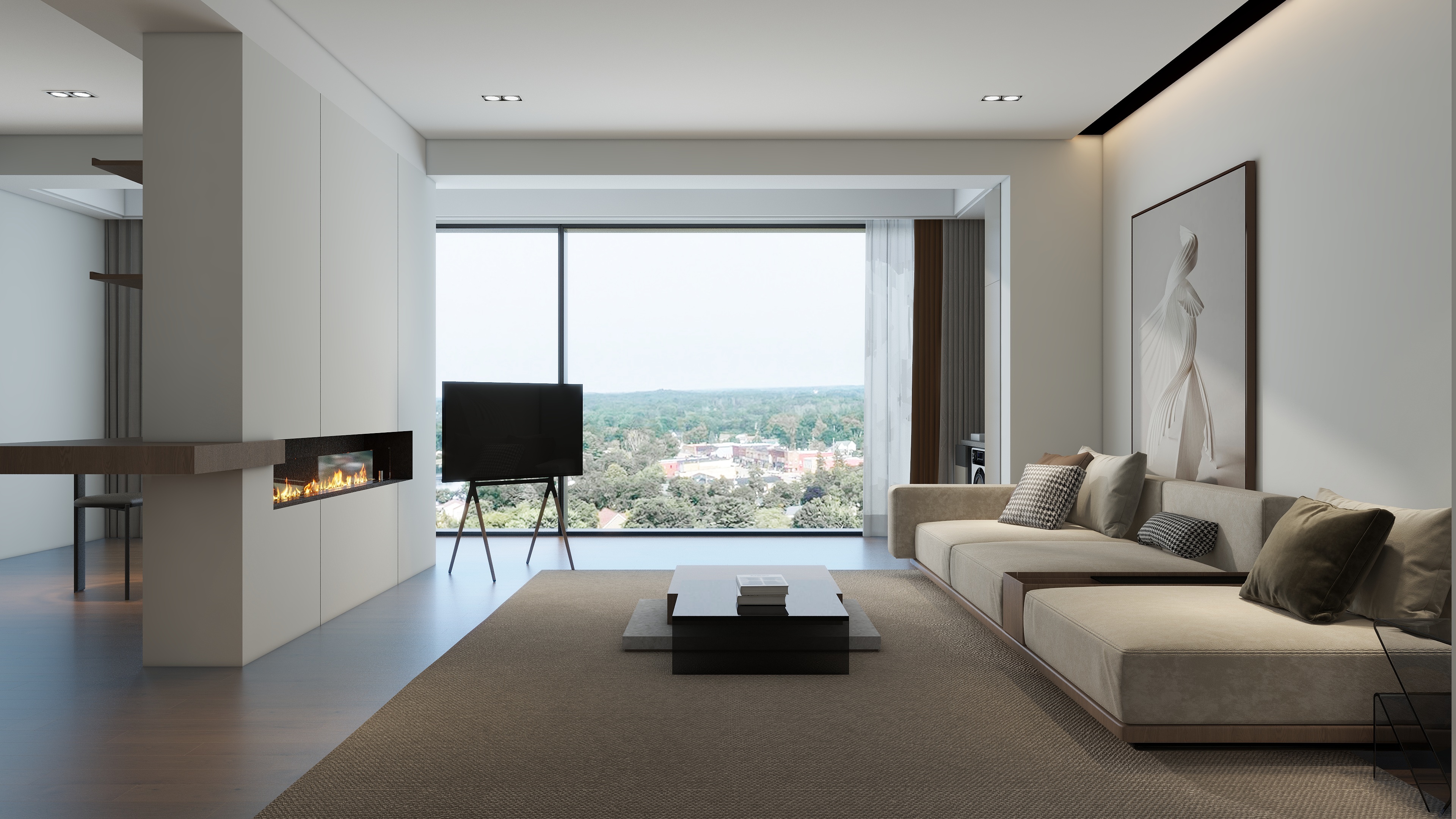 大金空调官方-160㎡极简主义,打造温柔淡雅理想居!装修效果图