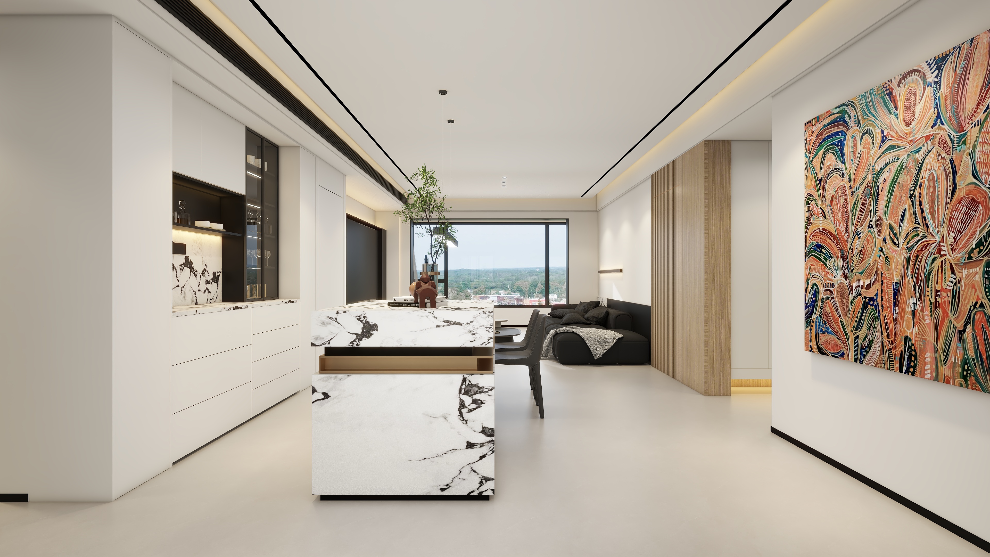 西安设计师汤汤-现代极简-璀璨倾城4居装修效果图