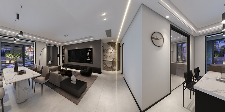 AAA效果图模型-同学复式设计-装修设计方案