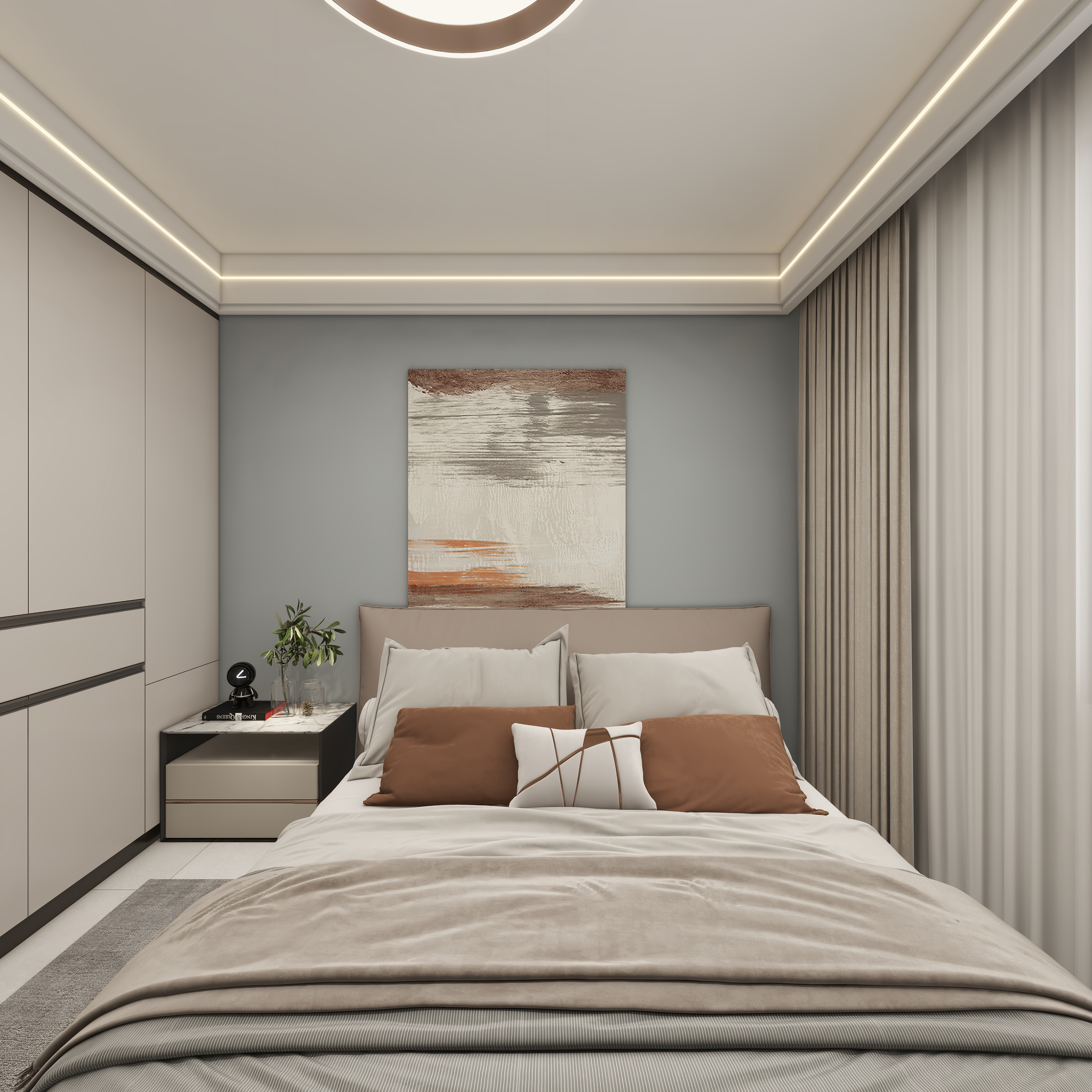 壹诺设计工作室-115㎡4室-现代简约一层老人房装修效果图第3张