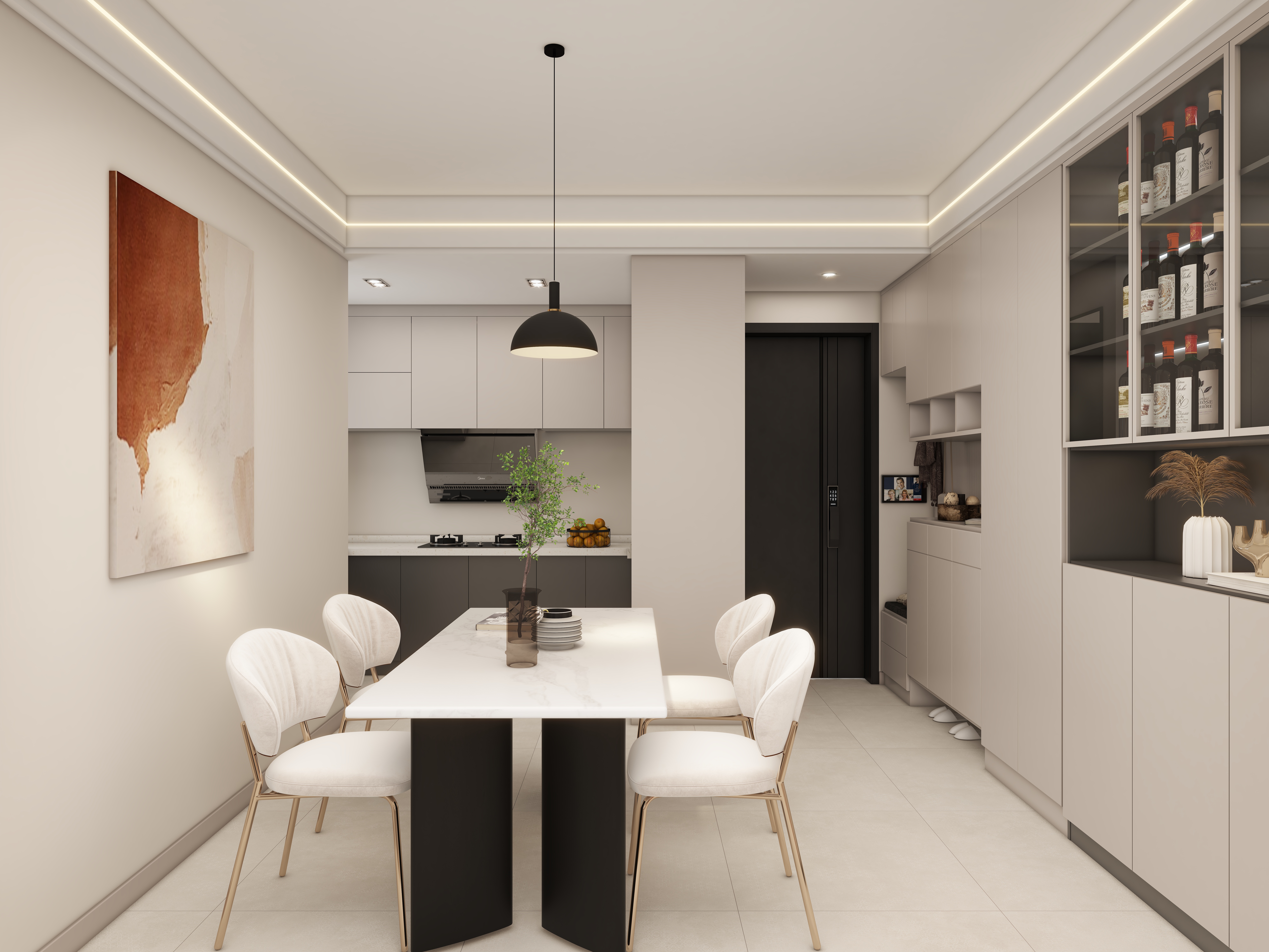 壹诺设计工作室-87㎡3室-现代简约装修效果图