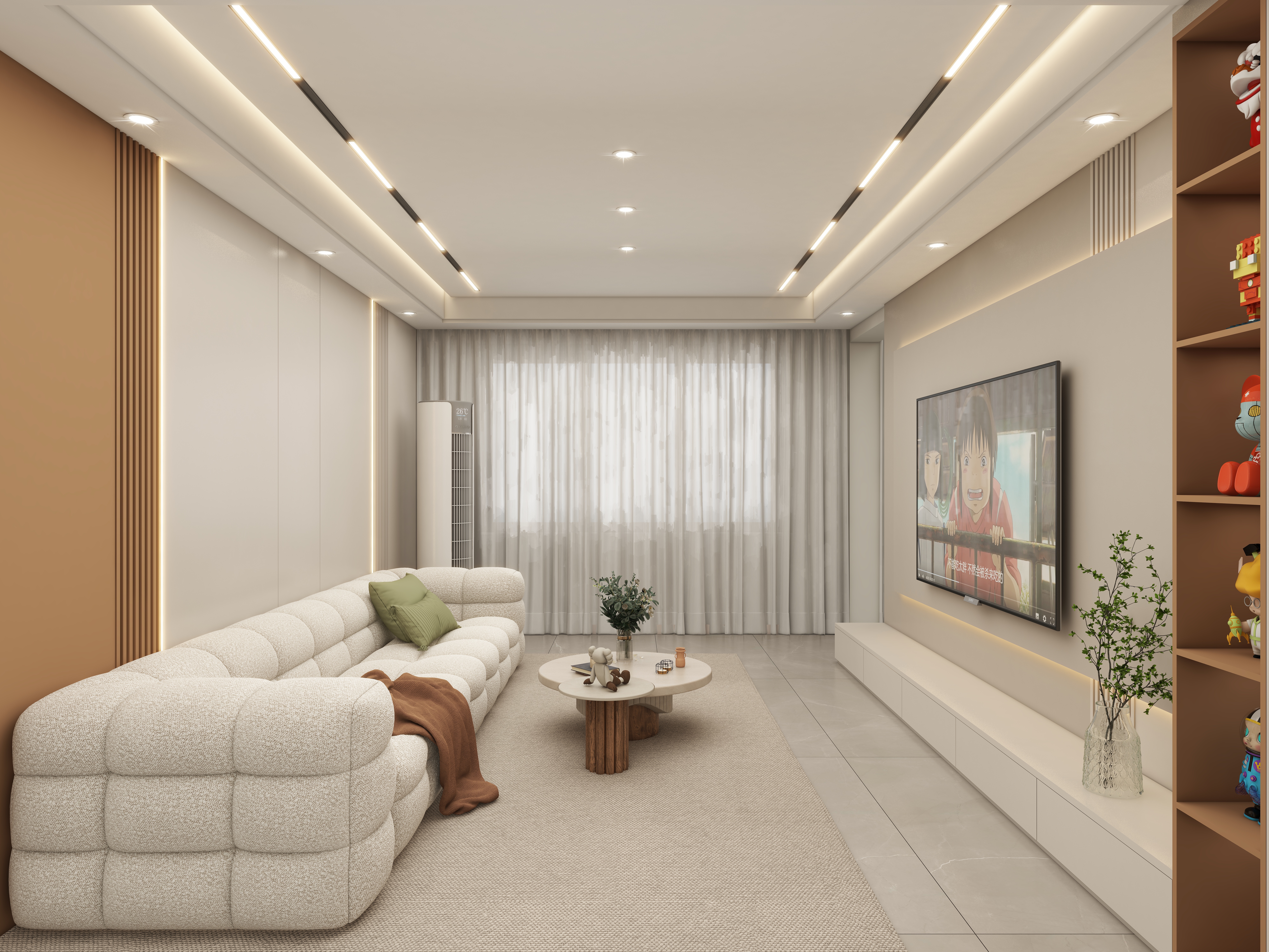 壹诺设计工作室-106㎡2室-奶油风 装修效果图