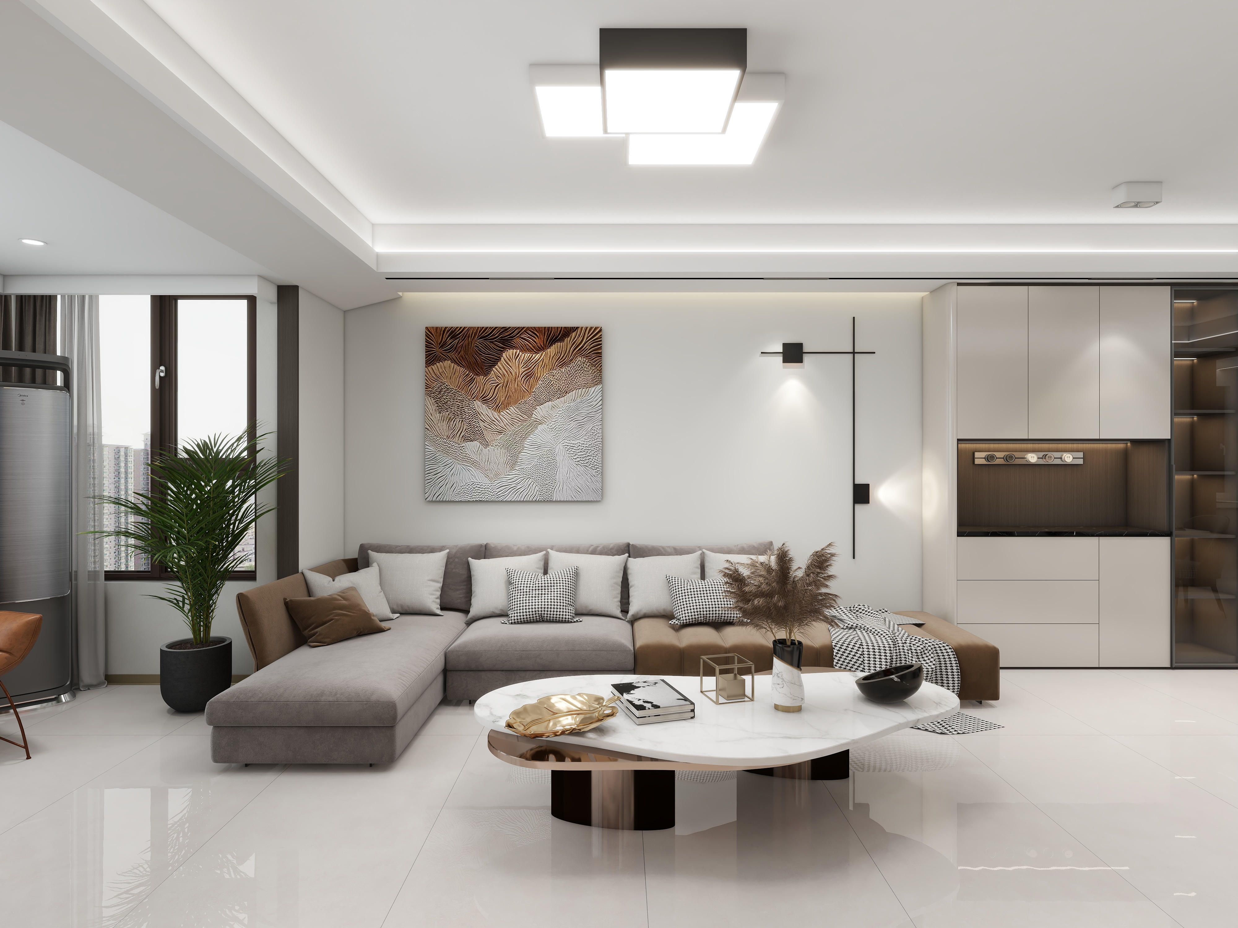 宋毅-榆林 现代简约3.8-装修设计方案