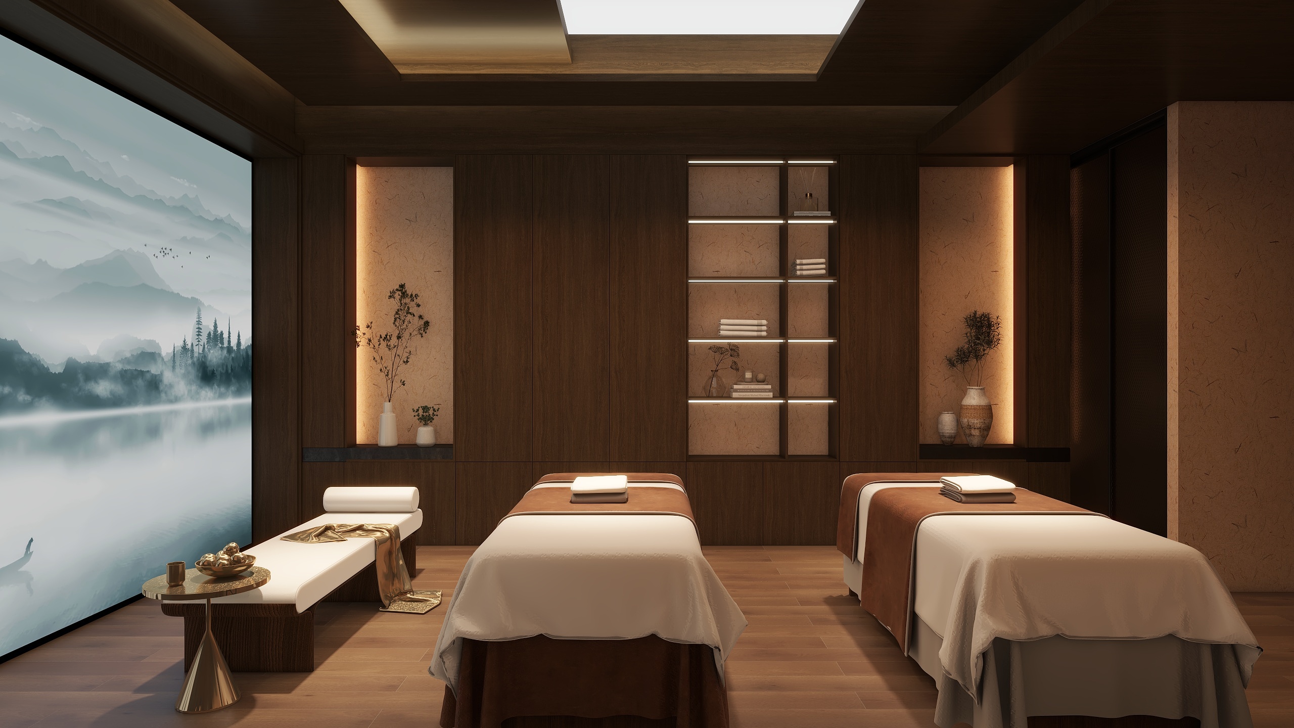 哈密*室内*设计-美容院包间按摩床装修效果图