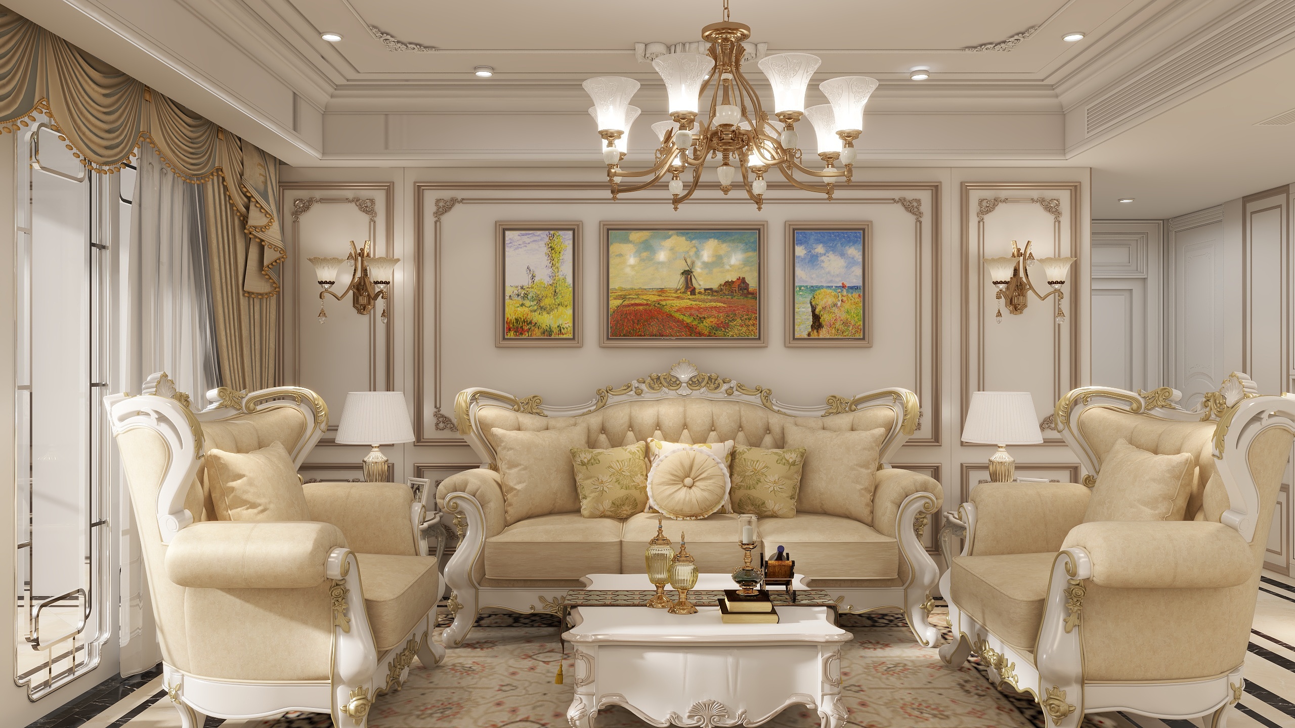 向集全案-欧式客餐厅-装修设计方案