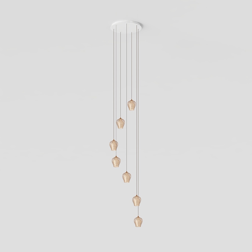 凝香吊灯-七头-发光3D模型
