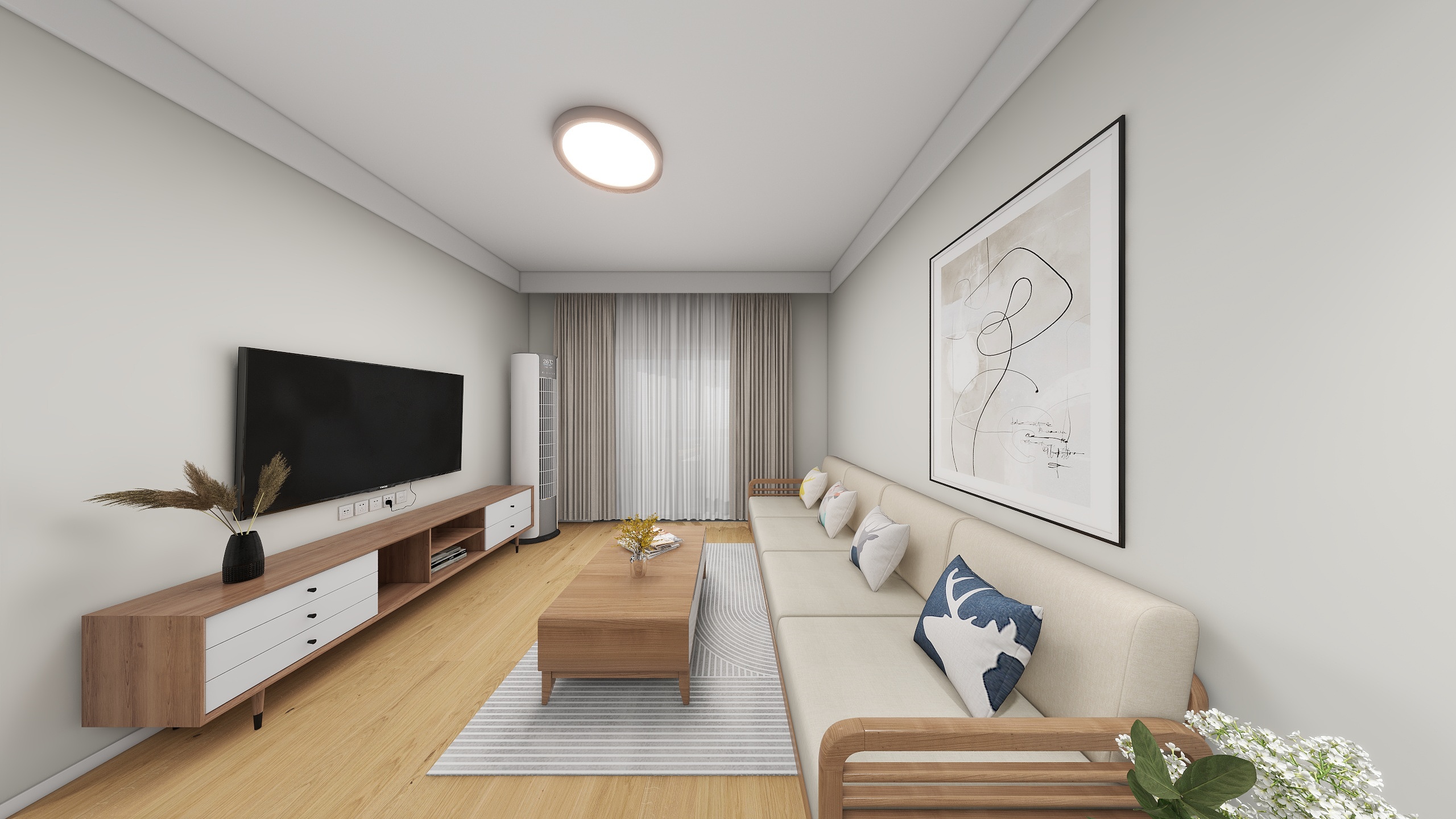 杨大林-百商悦澜山74㎡2室   原木风-装修设计方案