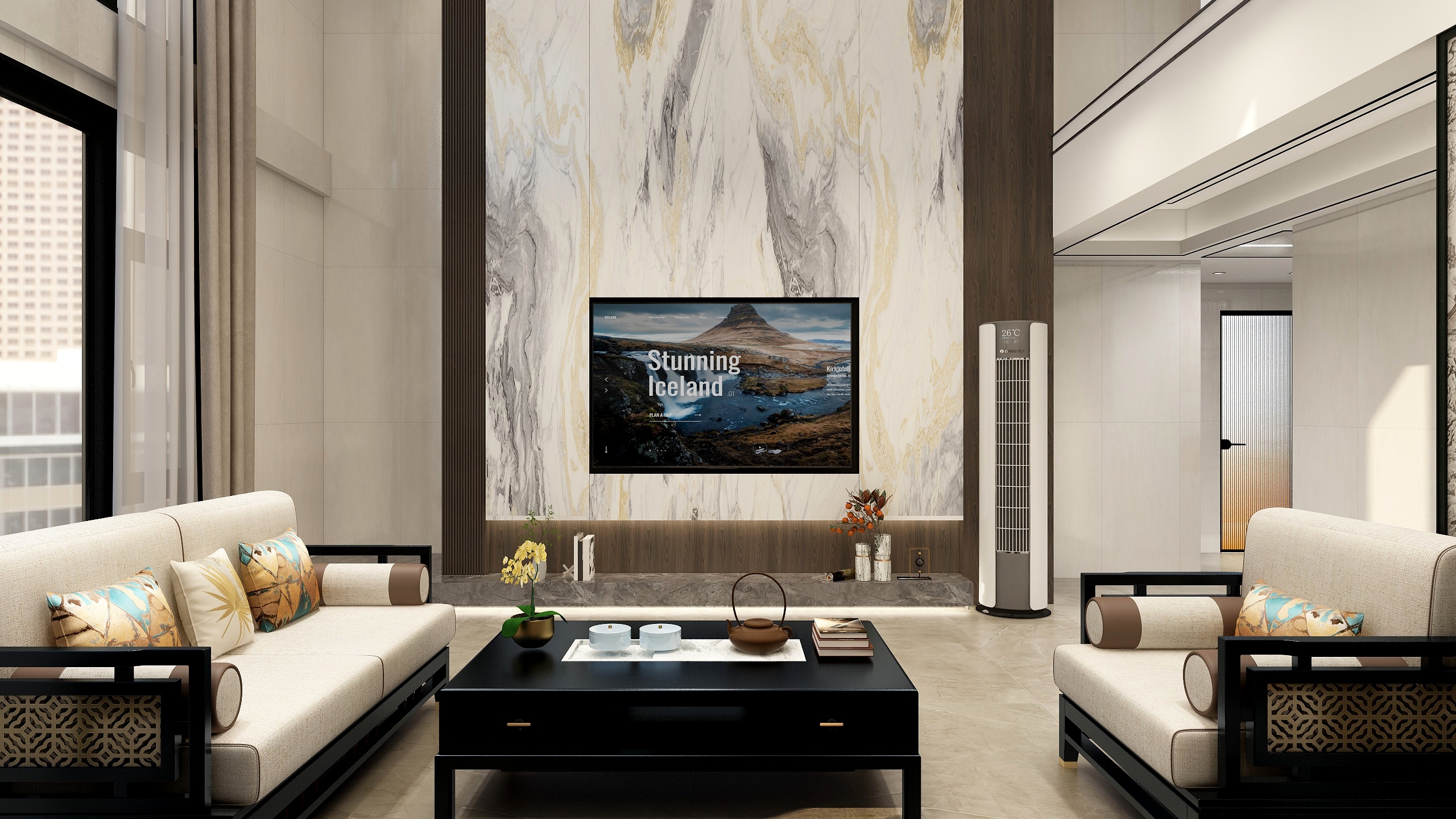 美吉尔设计-棉湖复式二层各172㎡新中式-装修设计方案