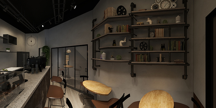 典象装饰丨高翔-咖啡店-微水泥-装修设计方案