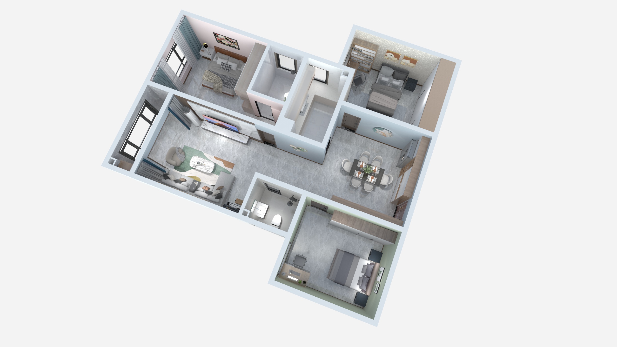 135****2123vnqG-世纪景园西区116㎡3室-装修设计方案