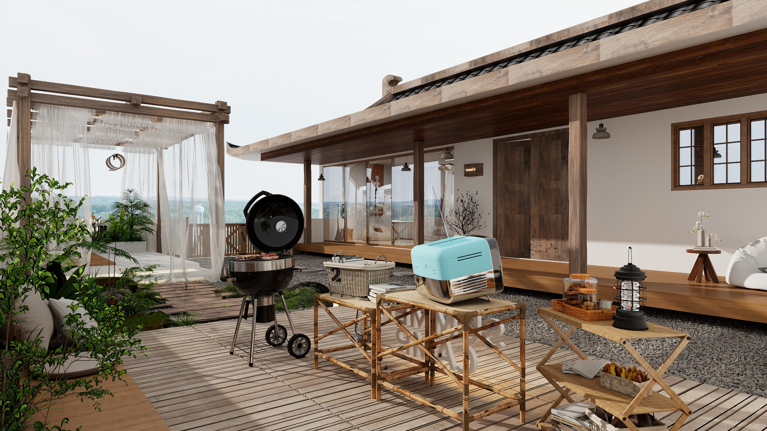 蔚然蓝风-Az民宿庭院-装修设计方案