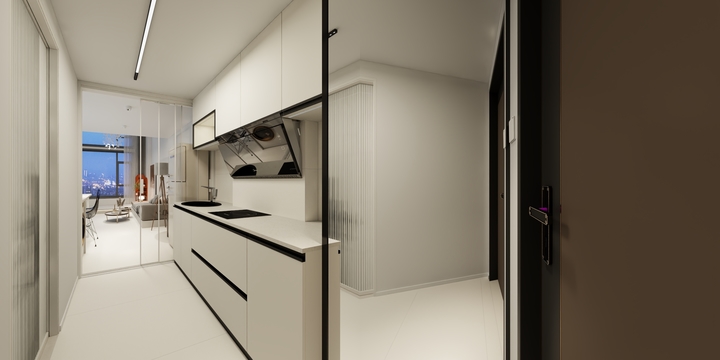 福州恒诺众匠装饰-蓝光星珀SOHO8号楼839效果图-装修设计方案