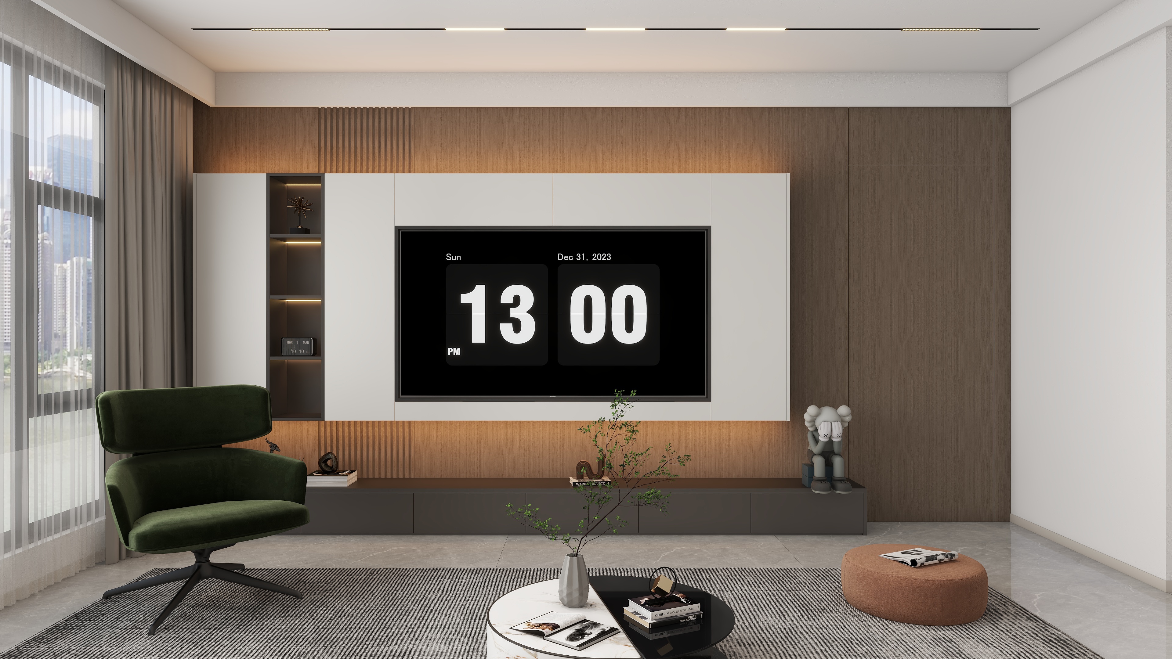 不梵设计-现代无主灯—103㎡3室-装修设计方案