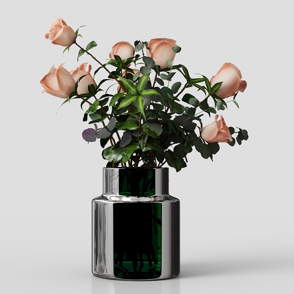 花瓶花卉3D模型