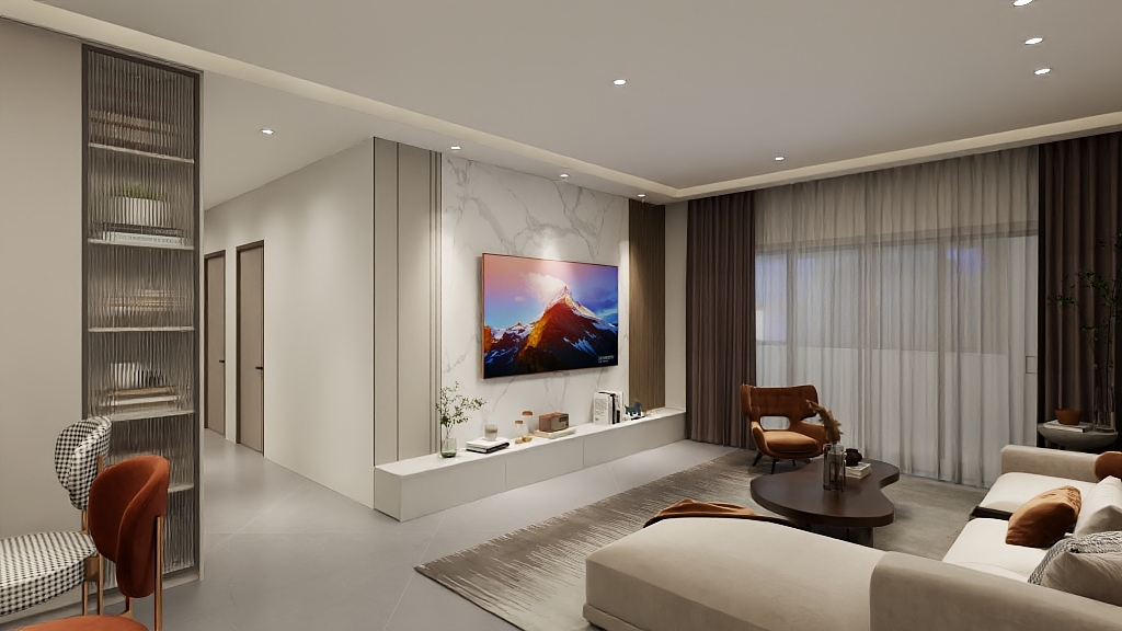 吴妃杰-云星钱隆江景李生（电视背景墙设计）-装修设计方案